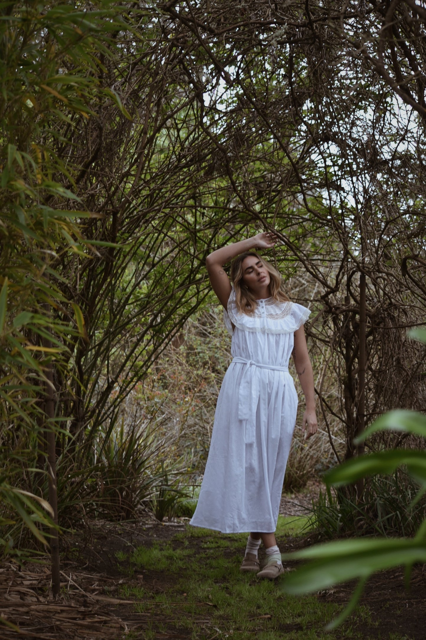 100% RECYCLED COTTON - REVERIE DRESS WHITE