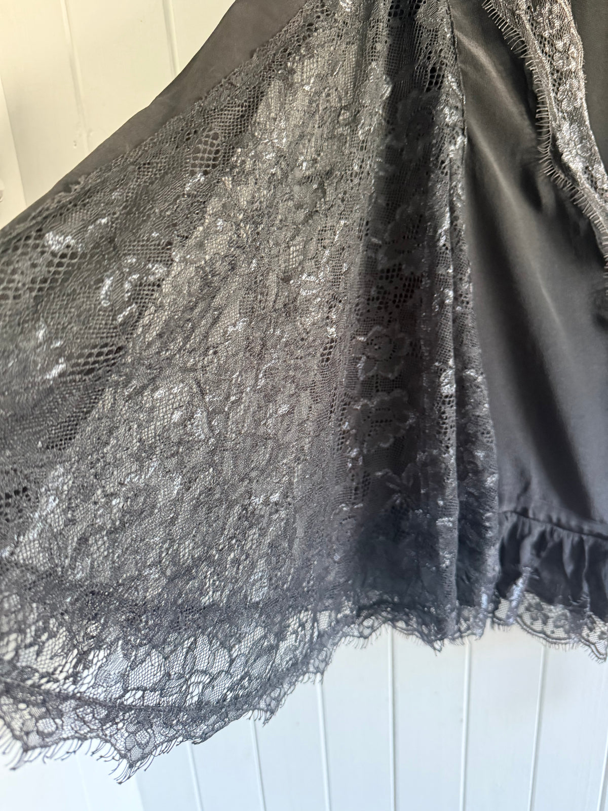 PRELOVED - AMORET SILK CAPELET BLOUSE BLACK XS
