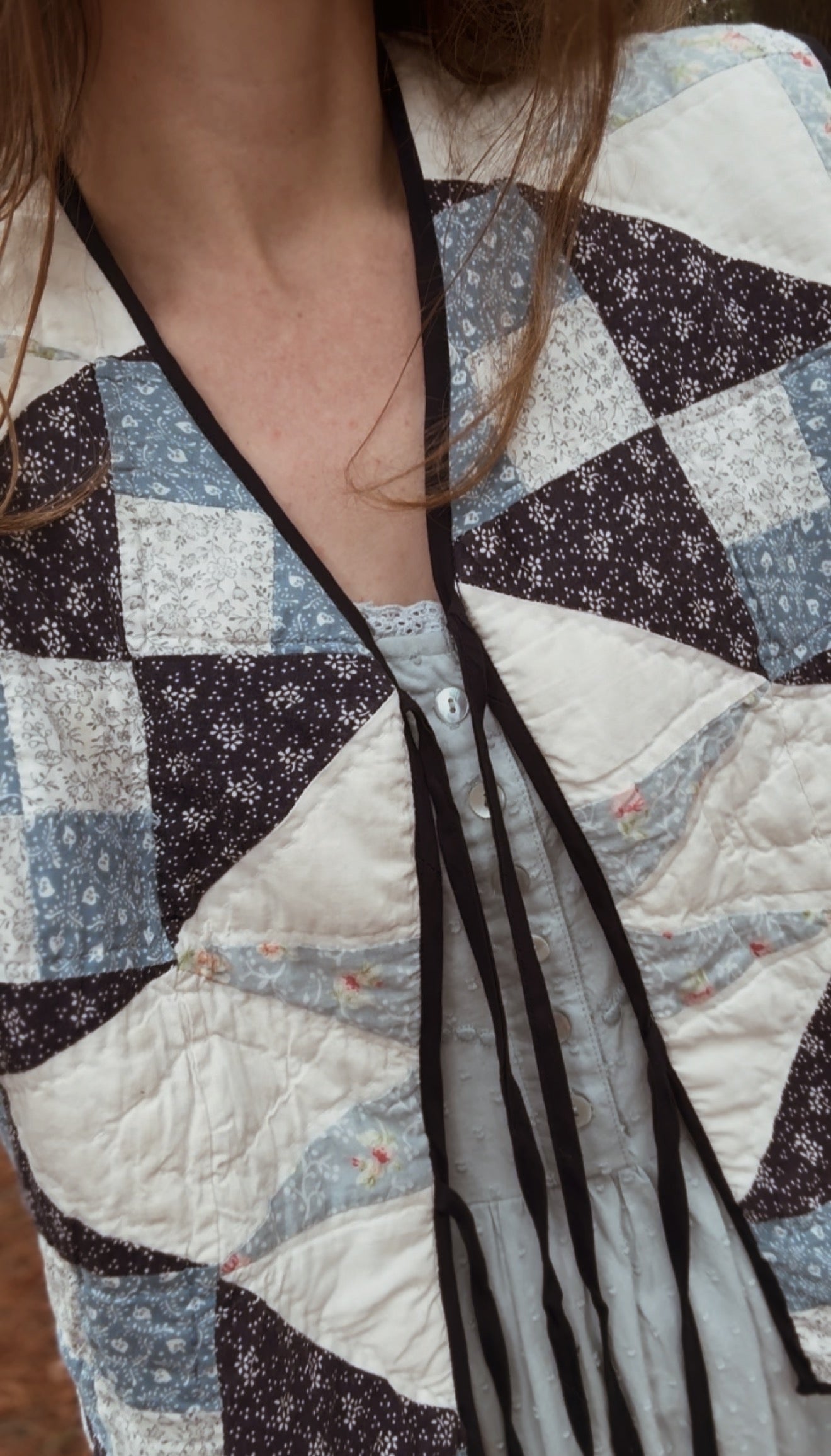 ONE OF A KIND REWORKED PATCHWORK VEST S-L