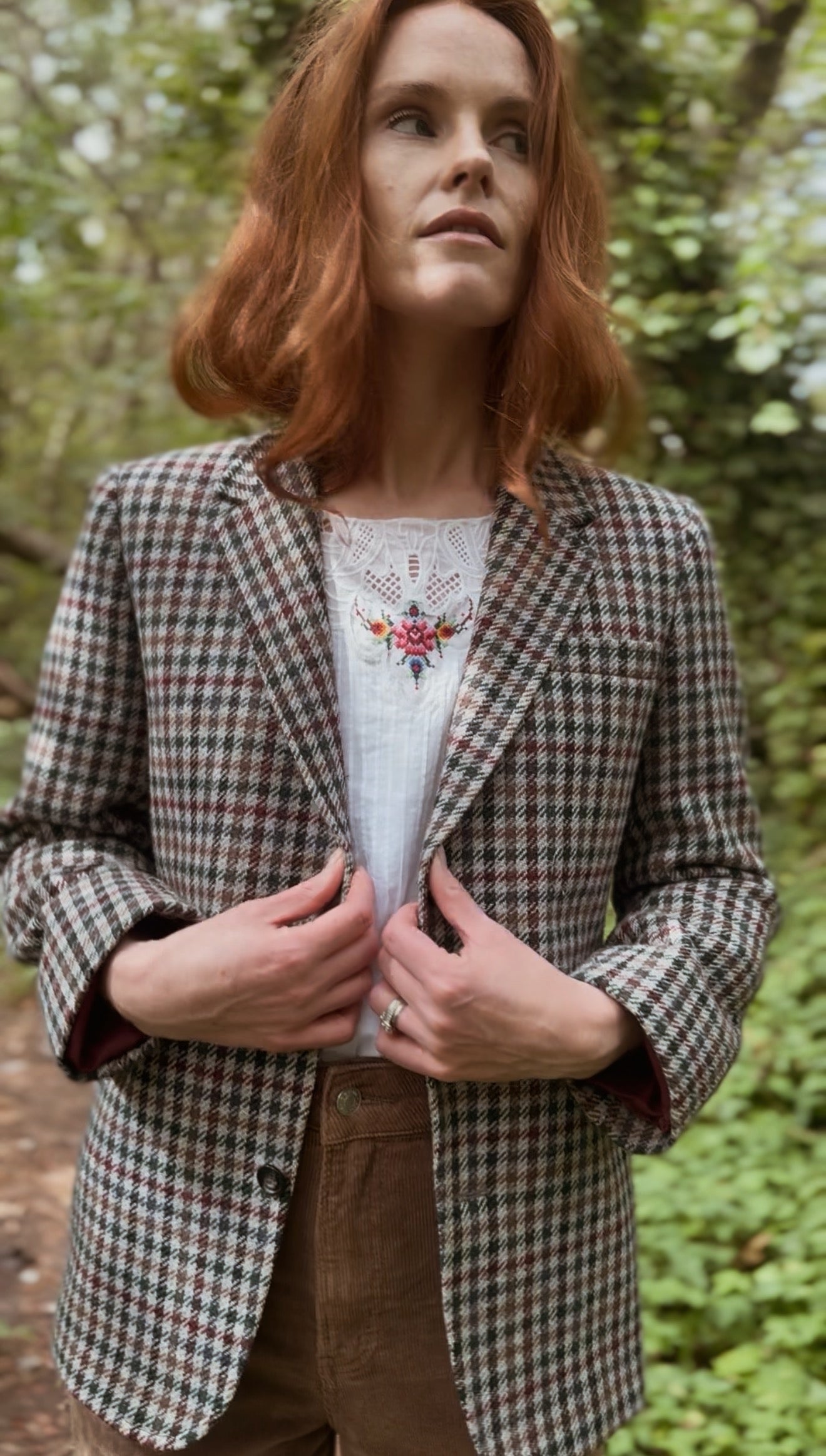 VINTAGE MARMAIR HOUNDSTOOTH WOOL BLAZER XS-S - MADE IN ENGLAND