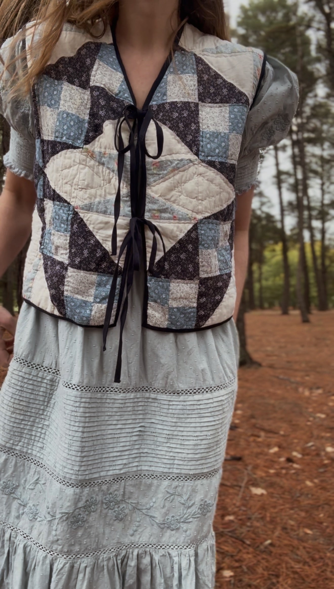 ONE OF A KIND REWORKED PATCHWORK VEST S-L