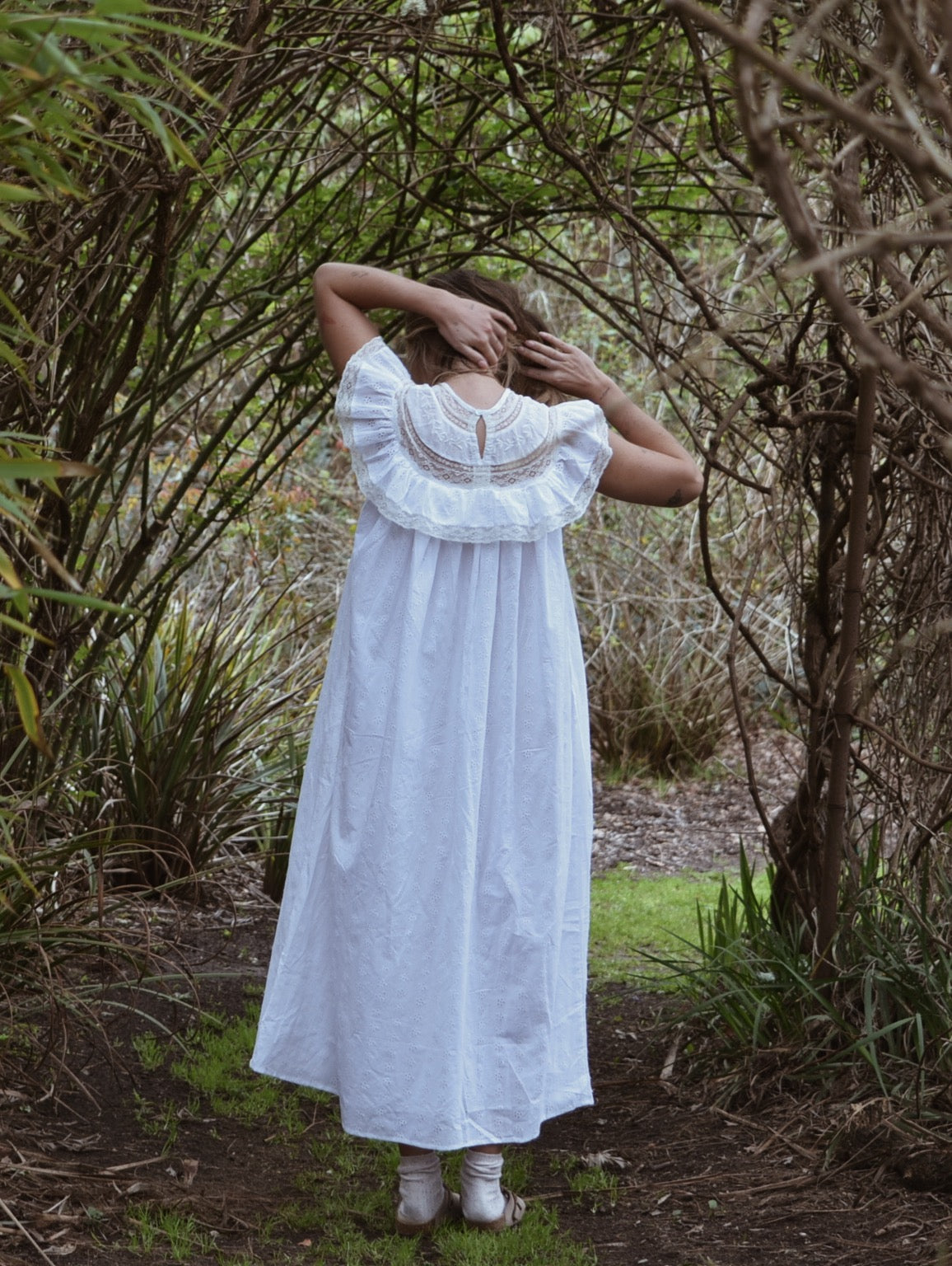 100% RECYCLED COTTON - REVERIE DRESS WHITE