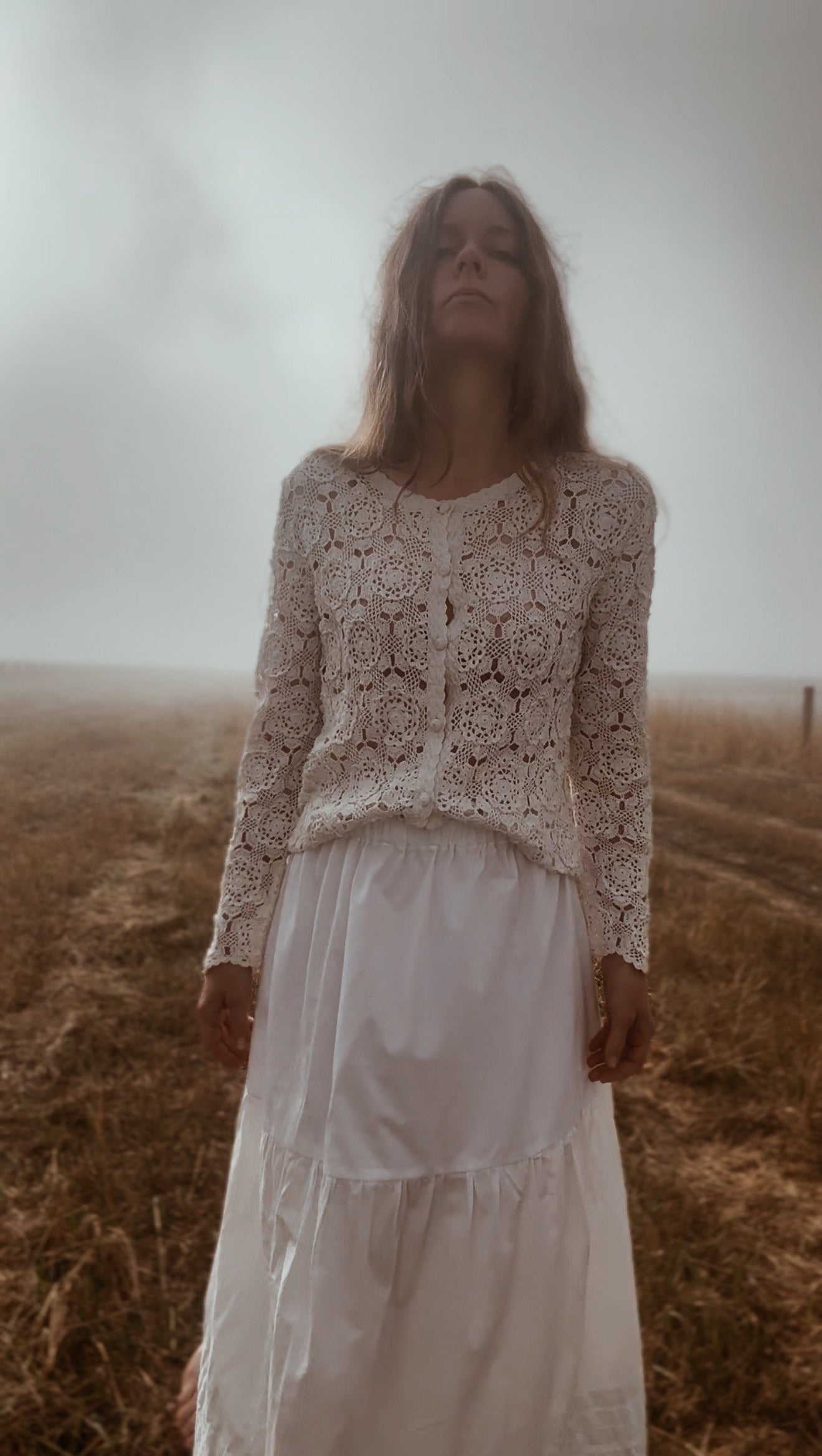 REWORKED CROCHET CARDIGAN OFF WHITE SMALL