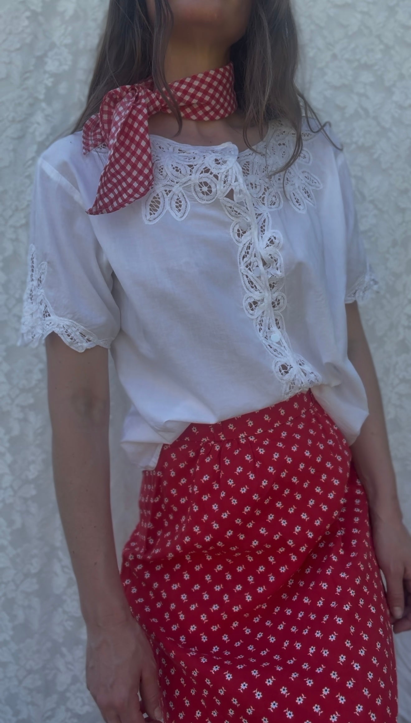 REWORKED - WHITE COTTON BLOUSE 8-12