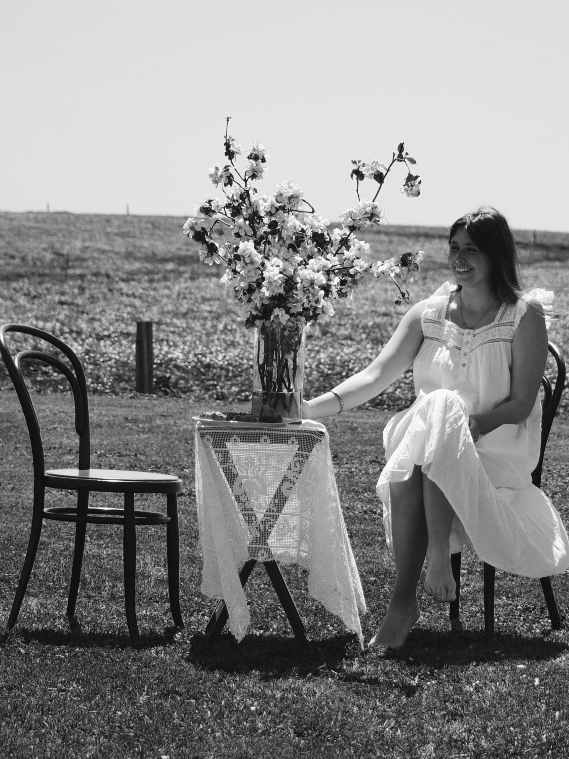 100% RECYCLED COTTON - ALICE DRESS -  WHITE