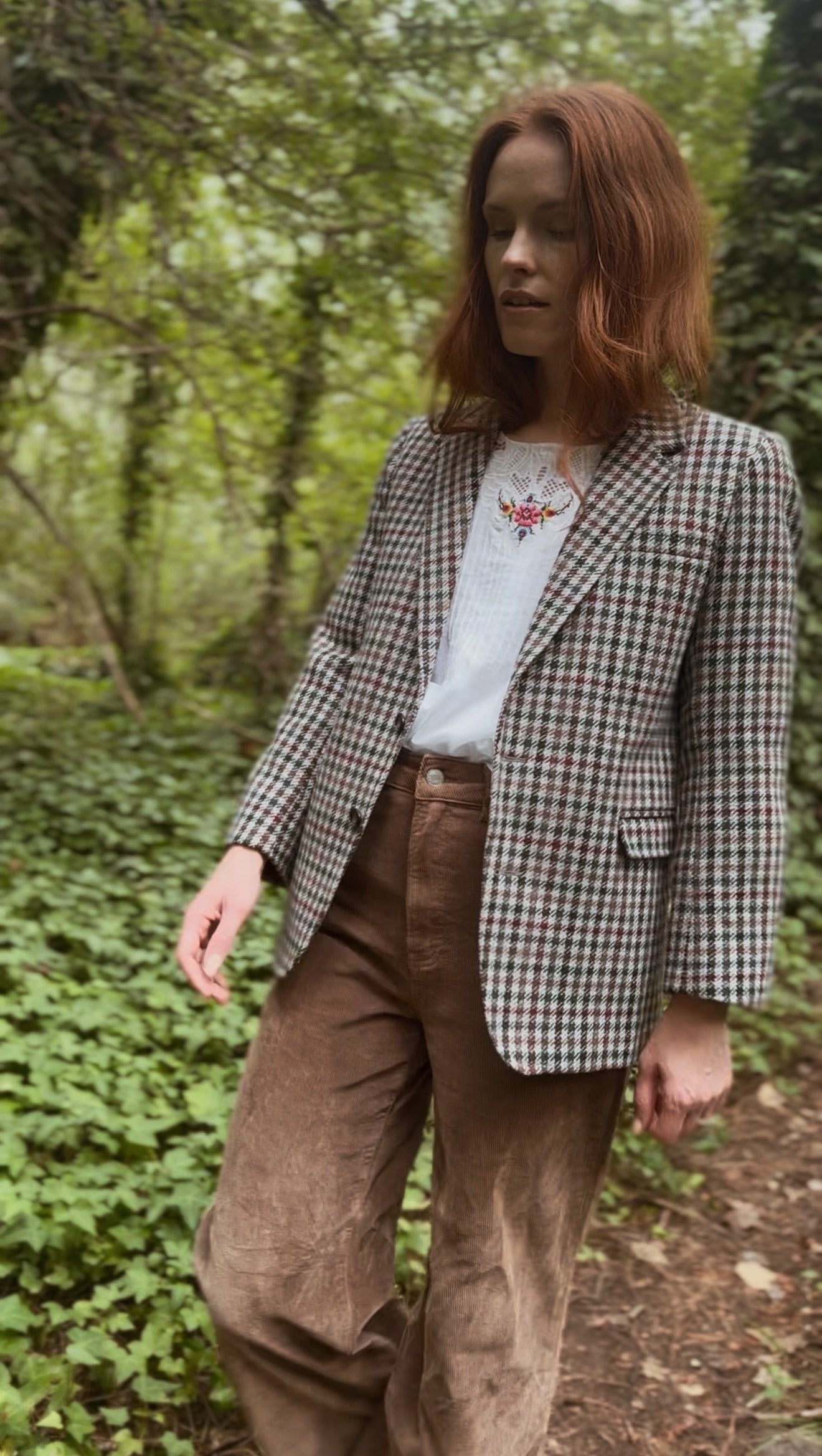 VINTAGE MARMAIR HOUNDSTOOTH WOOL BLAZER XS-S - MADE IN ENGLAND