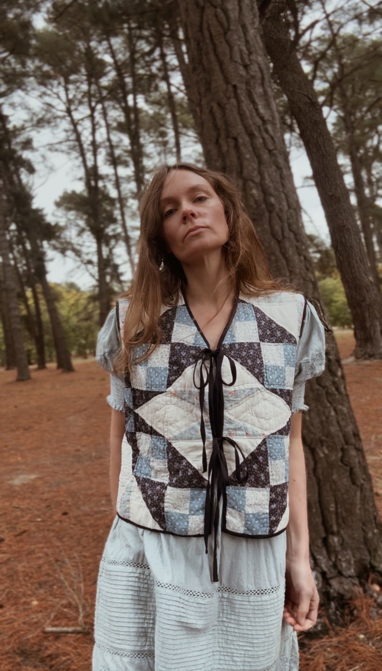 ONE OF A KIND REWORKED PATCHWORK VEST S-L