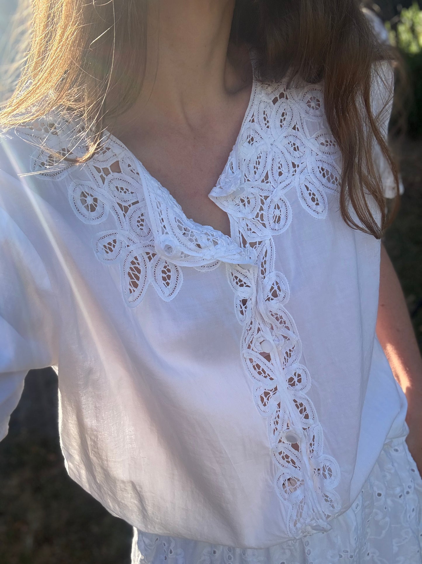 REWORKED - WHITE COTTON BLOUSE 8-12