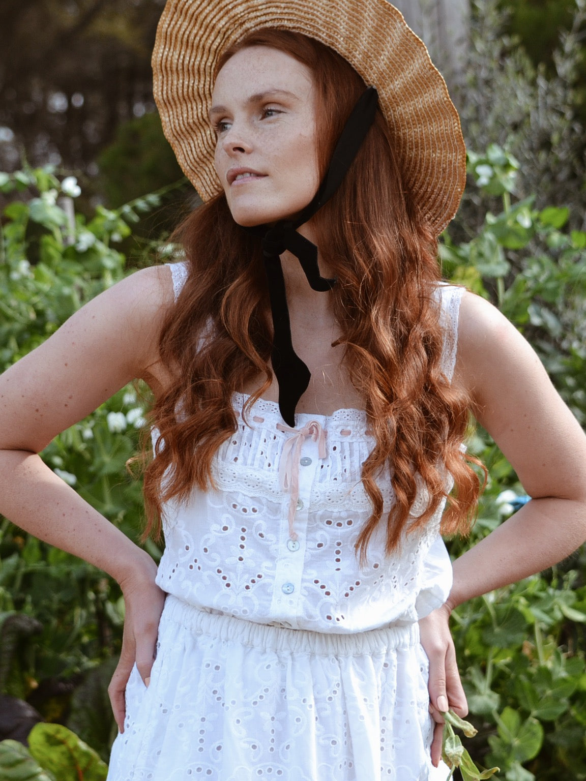 100% RECYCLED COTTON - ETIENNE CAMI WHITE