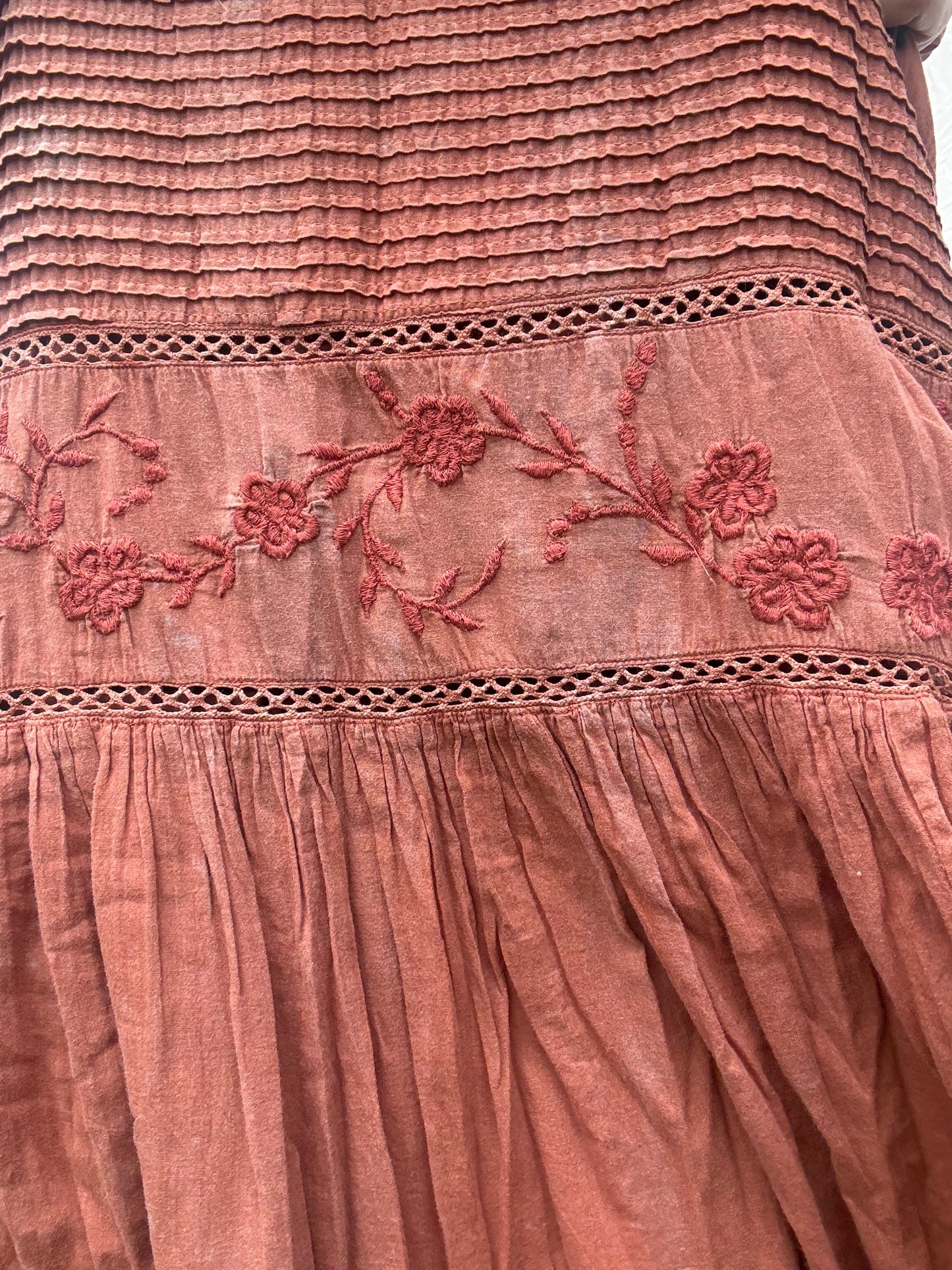 PRELOVED - 100% RECYCLED COTTON - AUGUSTINE MAXI DRESS DESERT CLAY S