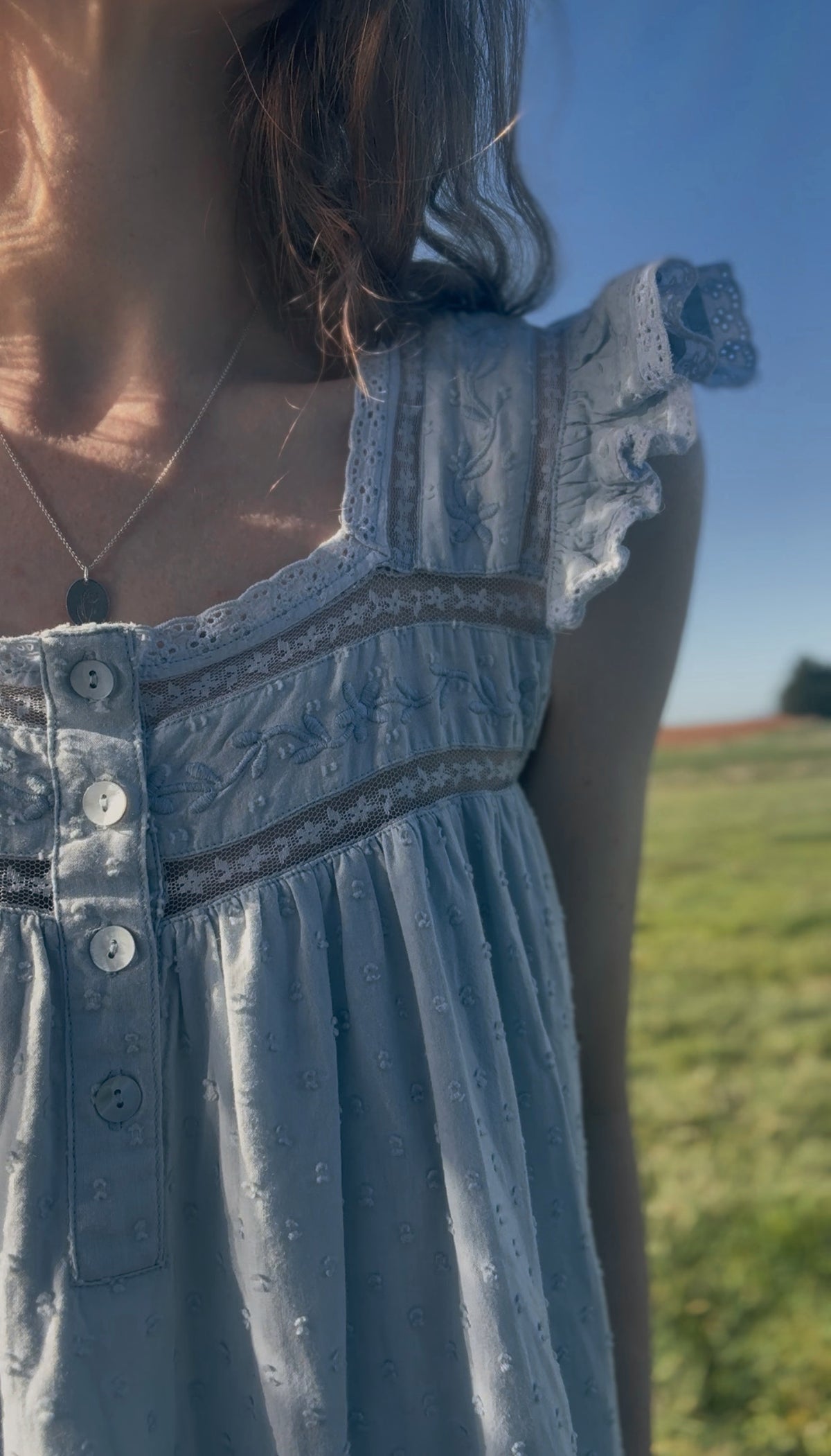 100% RECYCLED COTTON - ALICE DRESS BABY BLUE