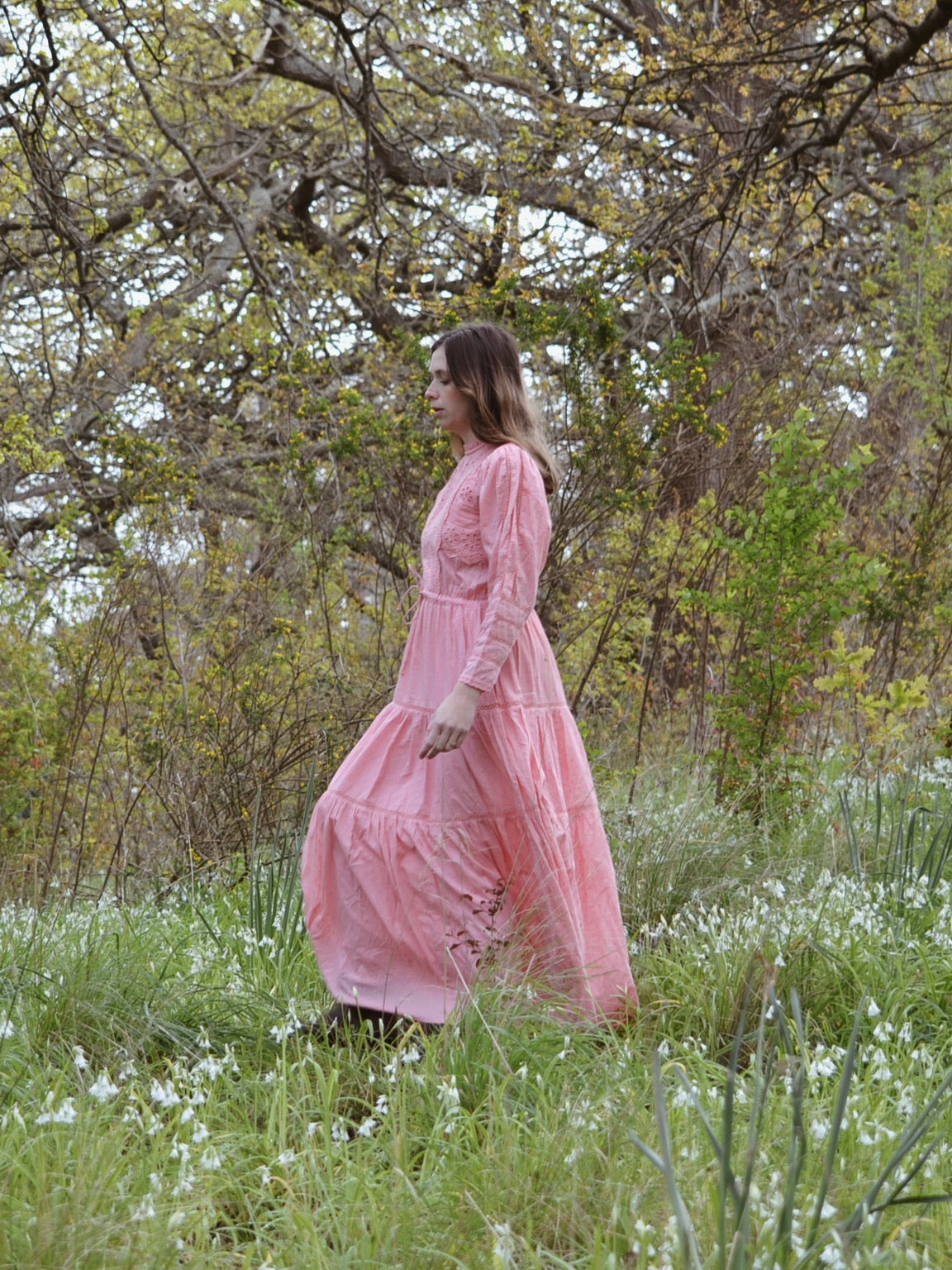 SAINSBURY COTTON LACE DRESS PINK