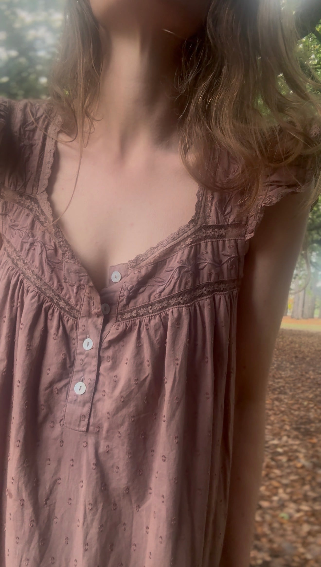 ONE ONLY - 100% RECYCLED COTTON - ALICE DRESS -  CHOCOLATE XS