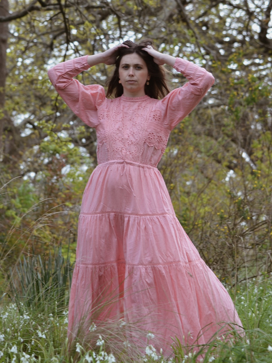 SAINSBURY COTTON LACE DRESS PINK