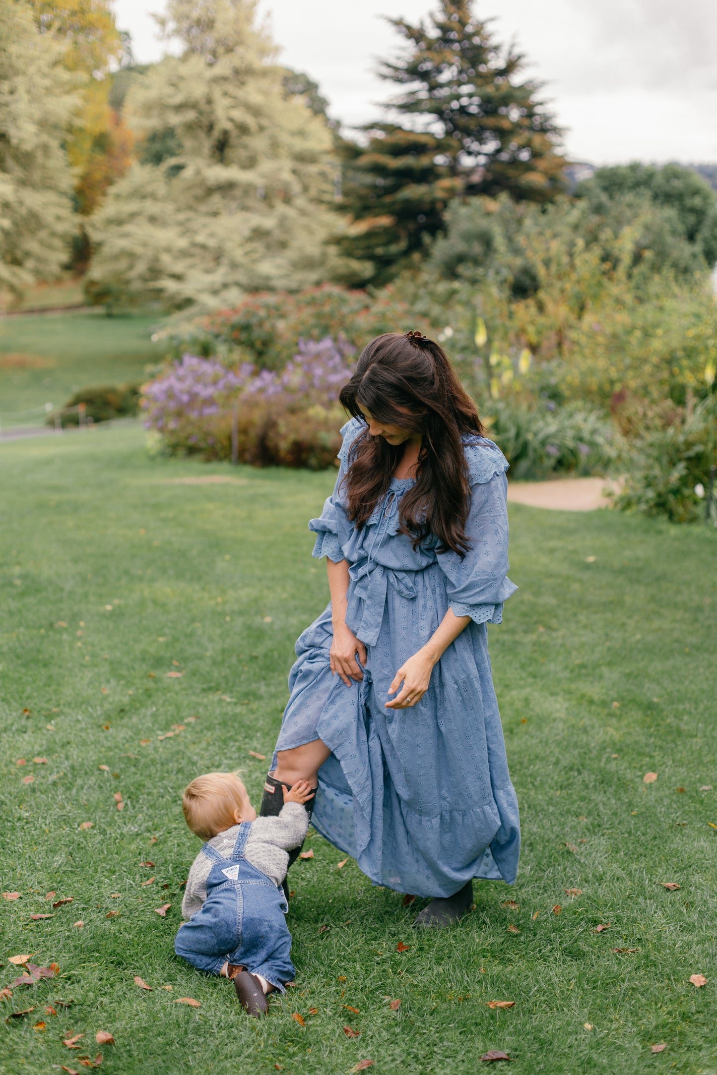 100% RECYCLED COTTON - MARIONETTE DRESS CORNFLOWER BLUE