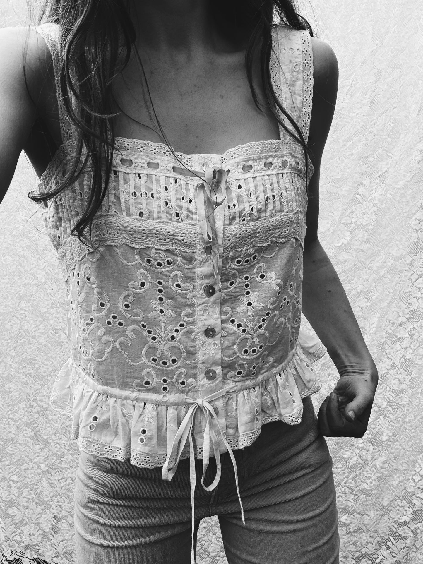 100% RECYCLED COTTON - ETIENNE CAMI WHITE