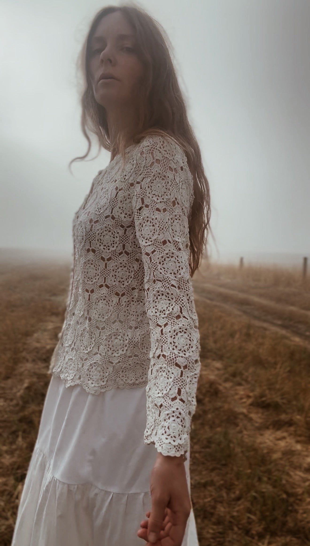 REWORKED CROCHET CARDIGAN OFF WHITE SMALL