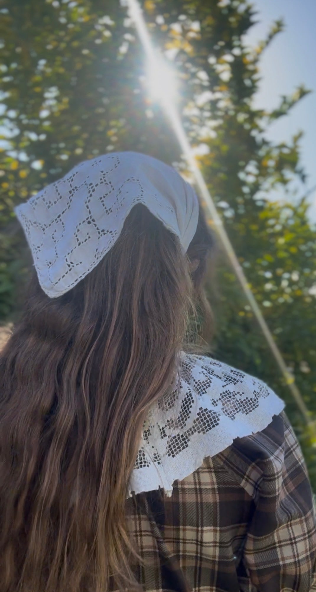 REWORKED - EMBROIDERED FLORAL COTTON HEAD SCARF WHITE