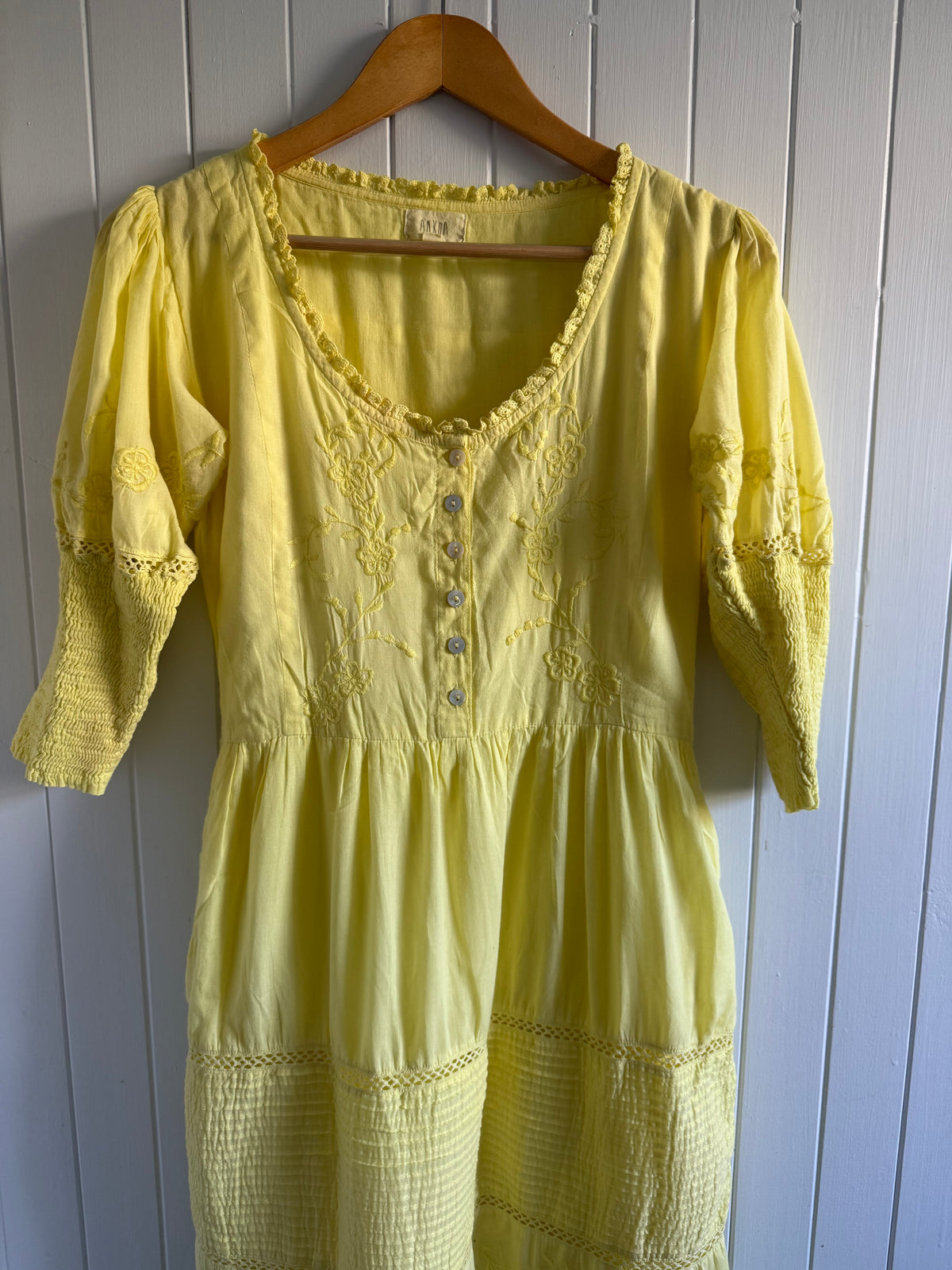 PRELOVED - AUGUSTINE MAXI DRESS LEMON MERINGUE XS