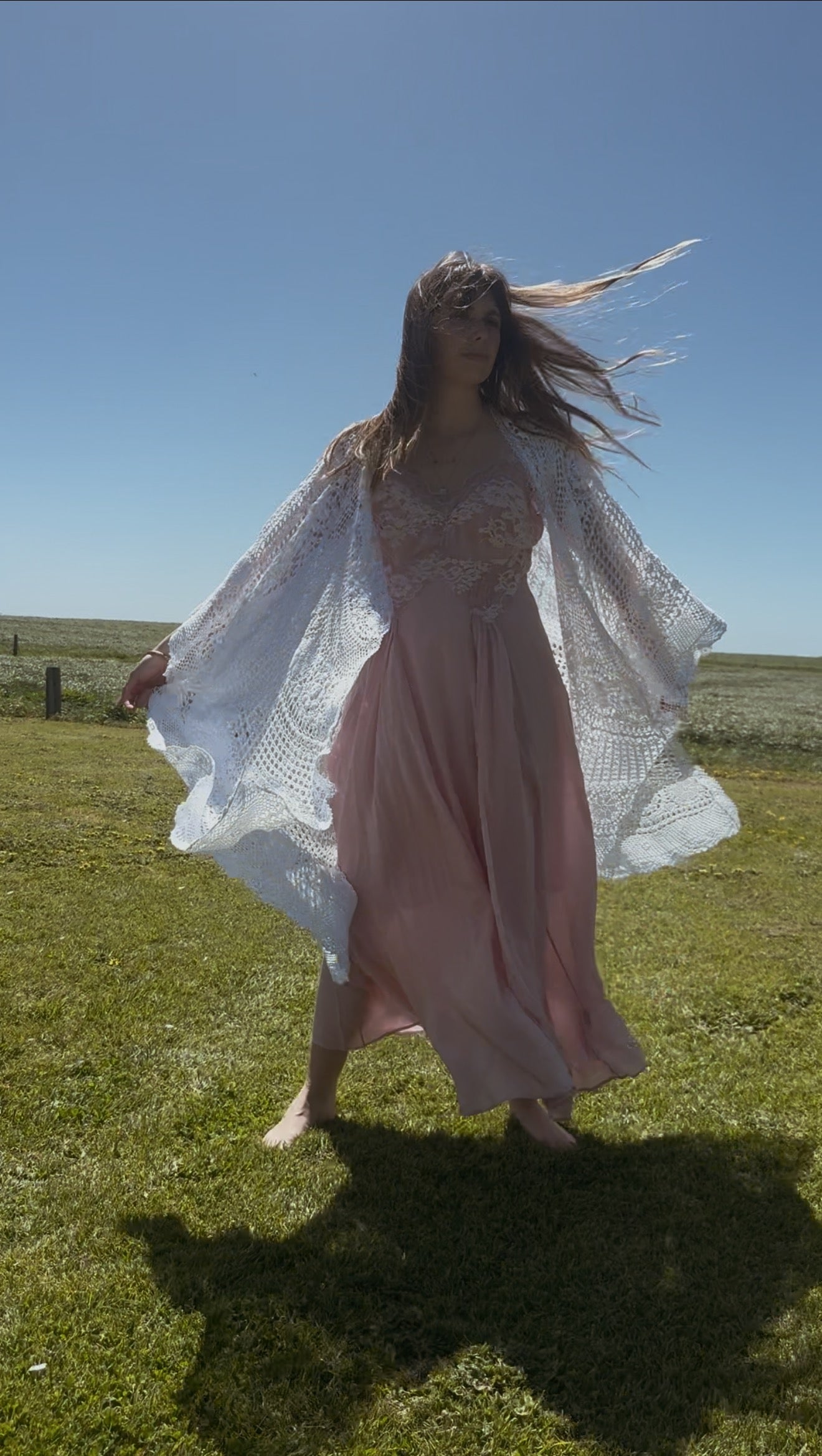 REWORKED - ONE OF A KIND WHITE CROCHET THROW - FREE SIZE