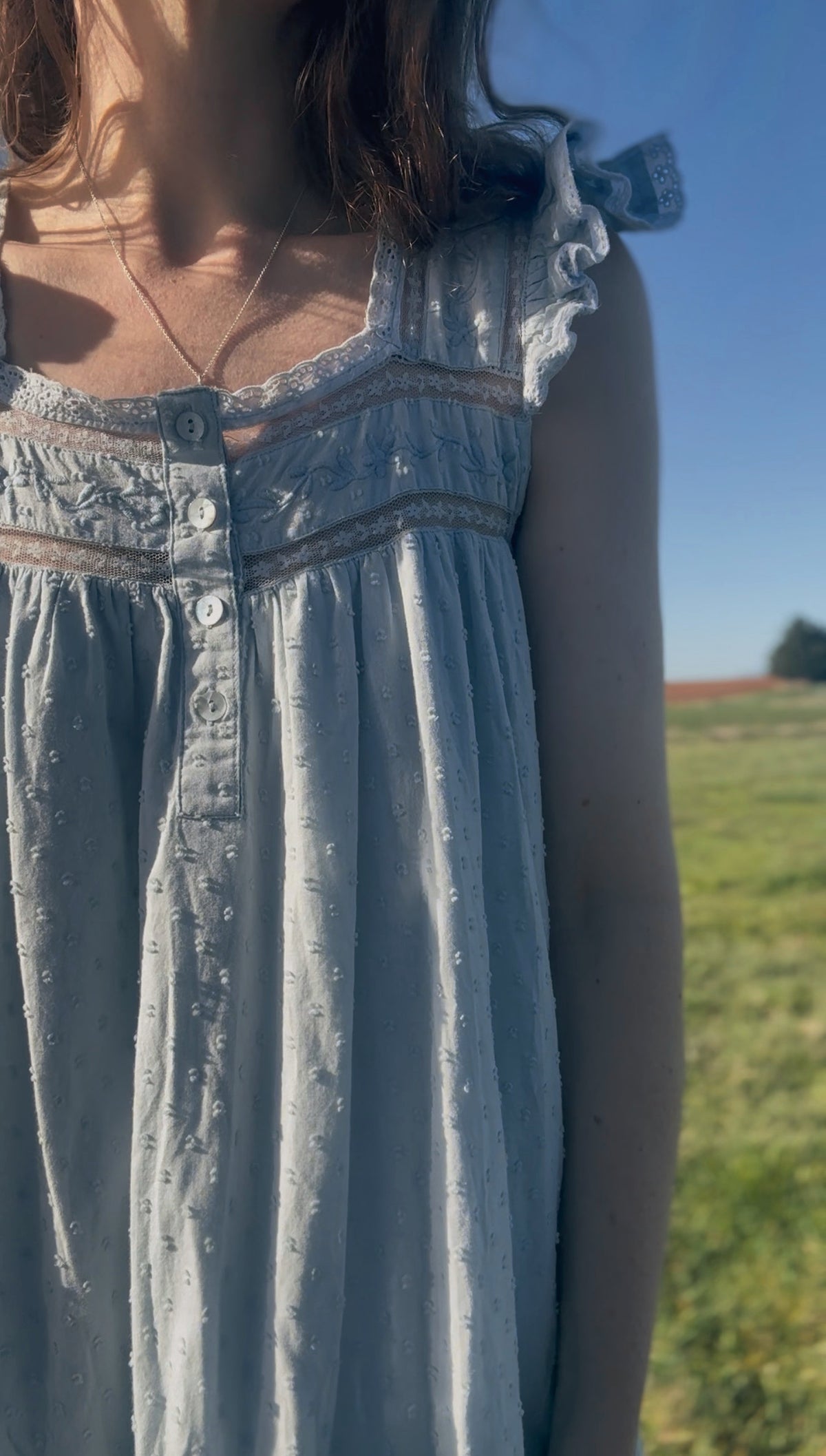 100% RECYCLED COTTON - ALICE DRESS BABY BLUE