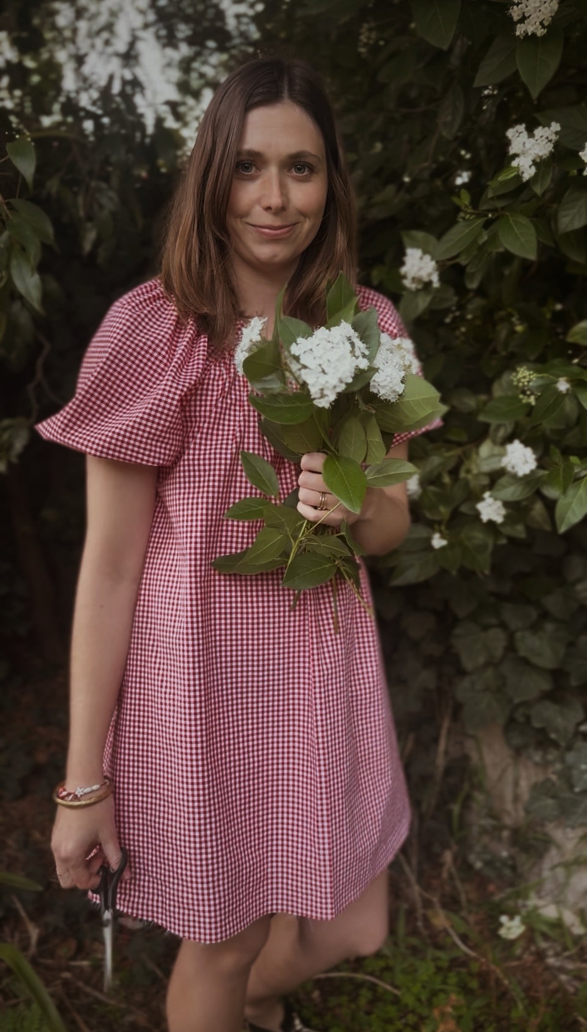 ANYA SMOCK DRESS RED GINGHAM COTTON
