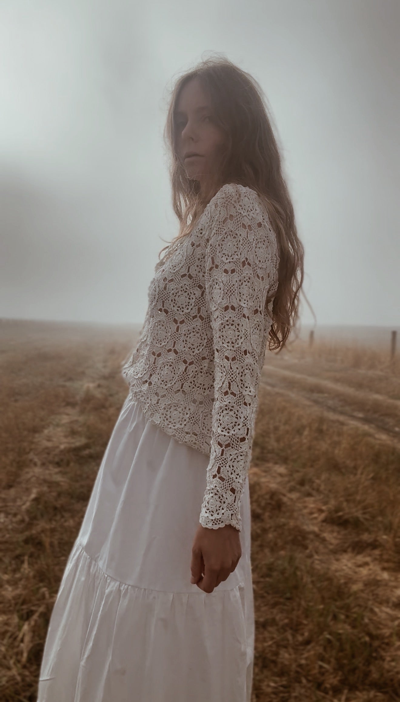 REWORKED CROCHET CARDIGAN OFF WHITE SMALL