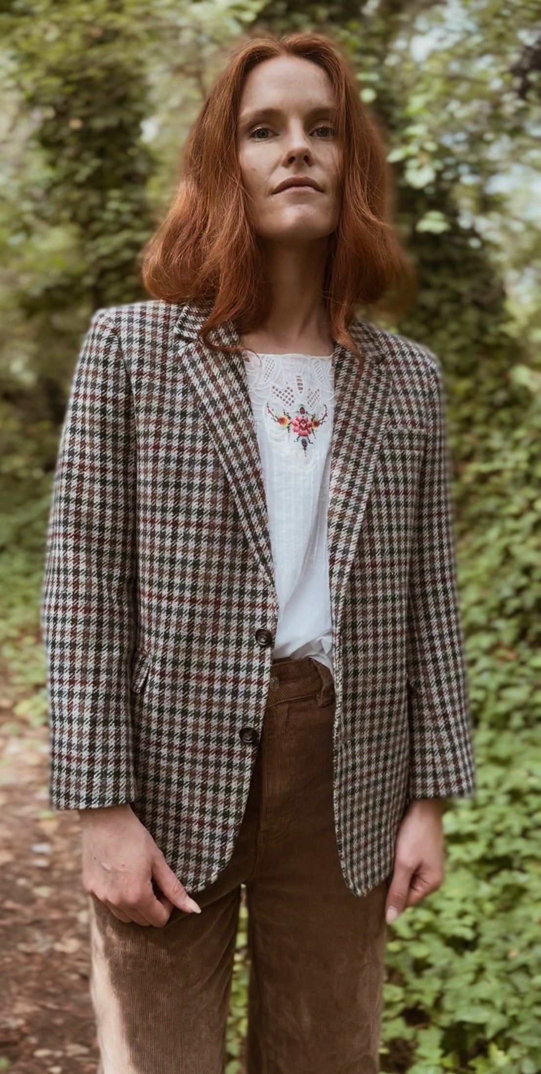 VINTAGE MARMAIR HOUNDSTOOTH WOOL BLAZER XS-S - MADE IN ENGLAND