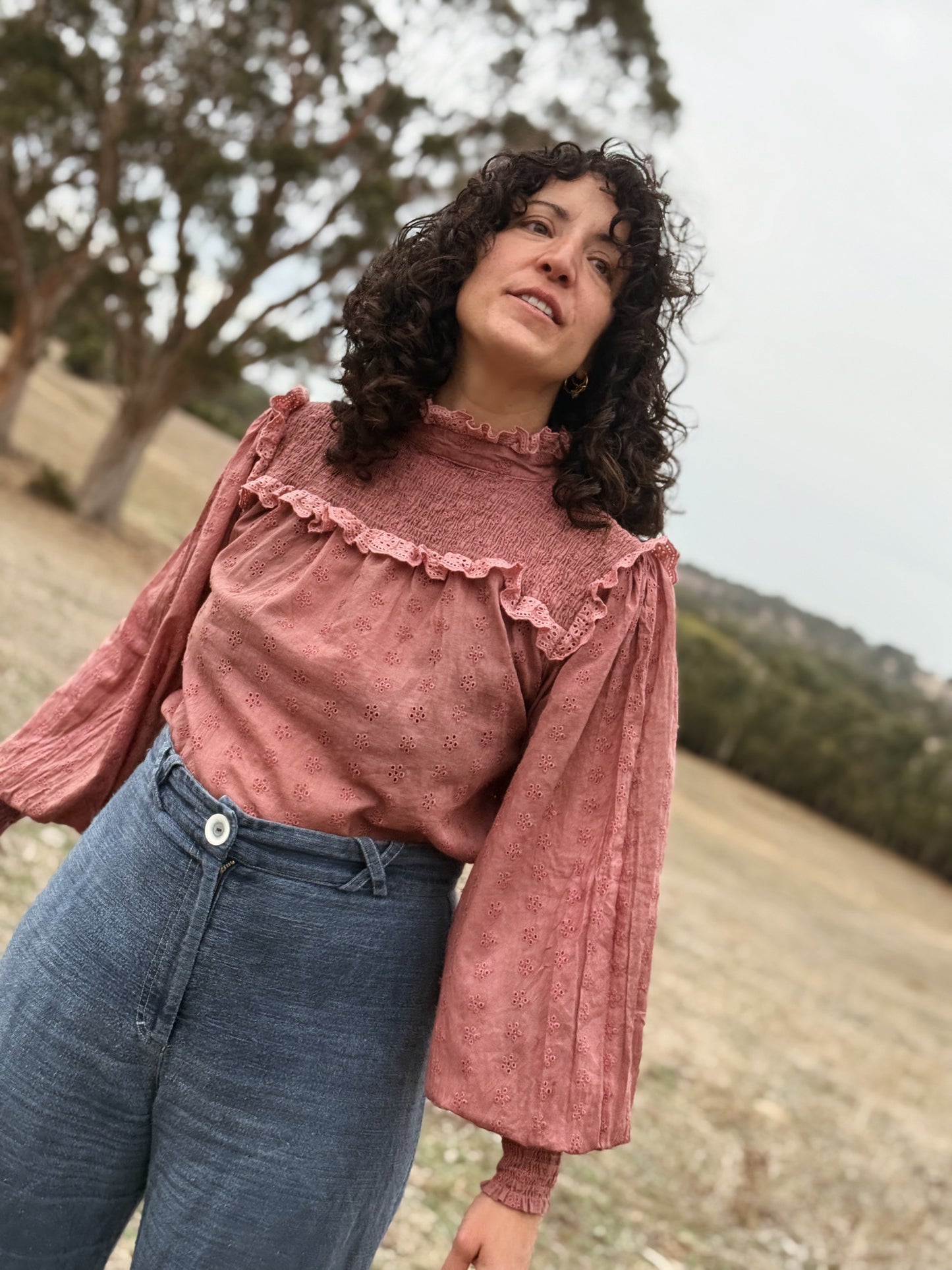 100% RECYCLED COTTON - BAMBI BLOUSE WASHED DUSTY PINK