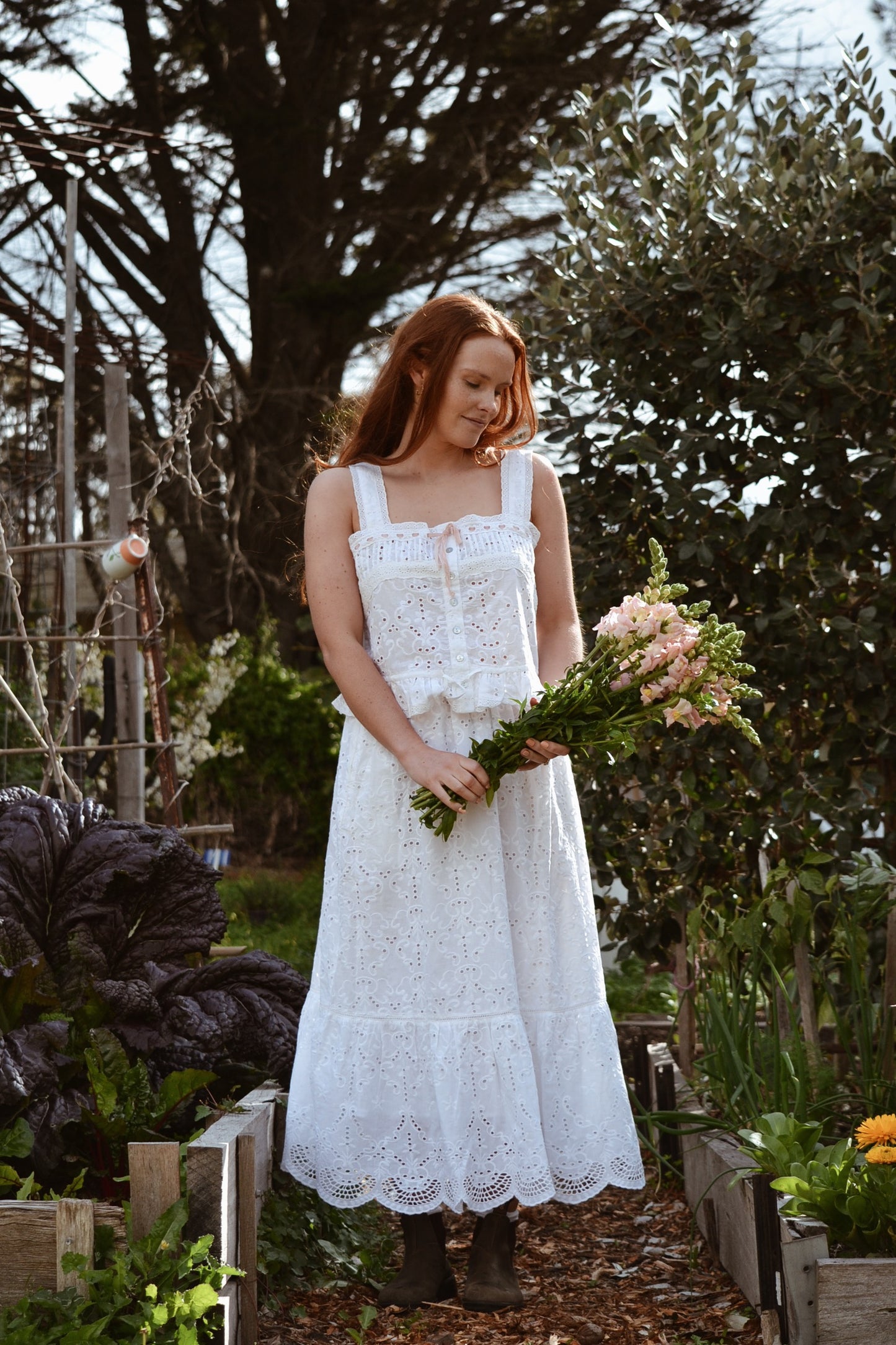 100% RECYCLED COTTON - ETIENNE CAMI WHITE