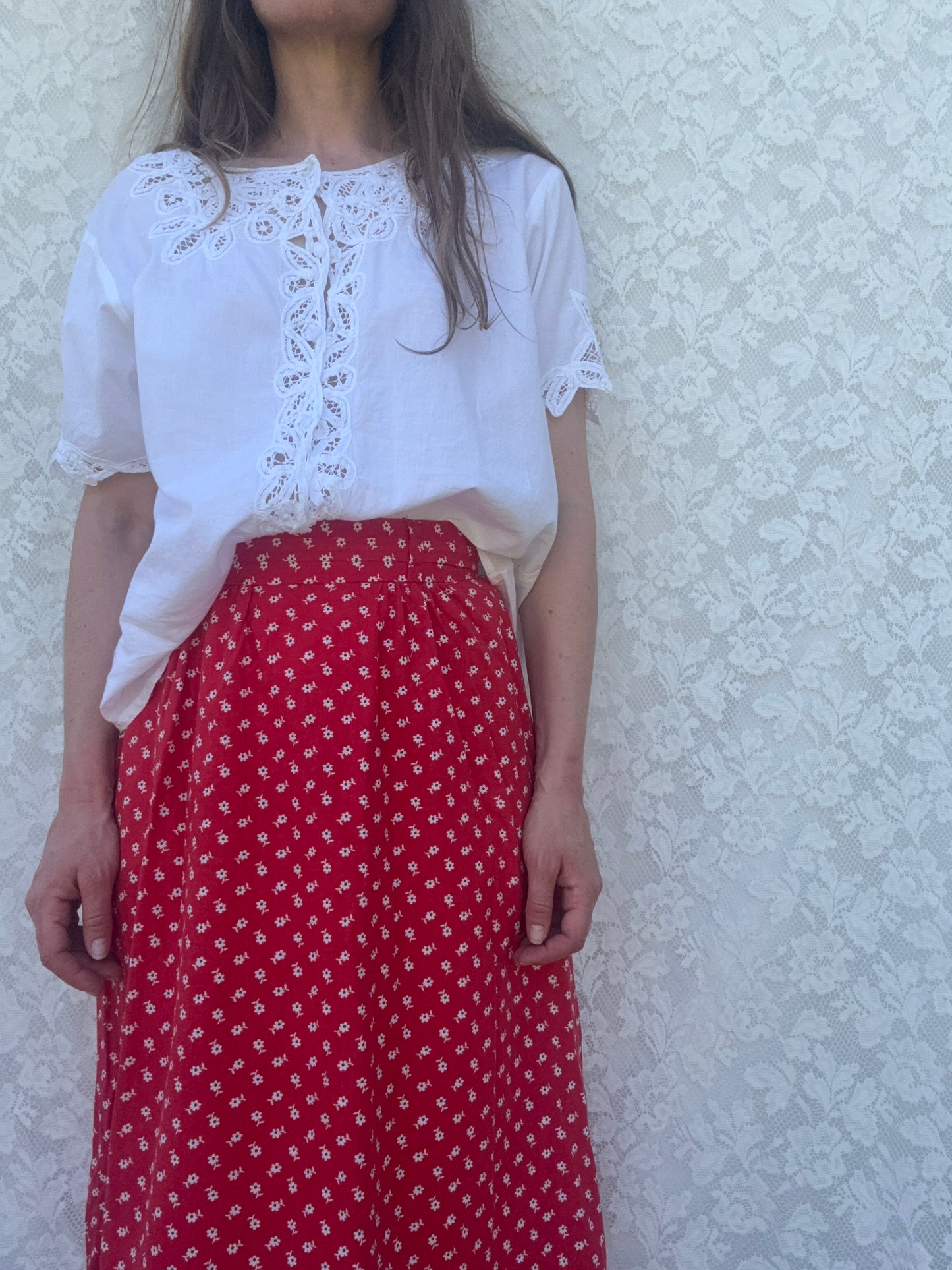 REWORKED - WHITE COTTON BLOUSE 8-12