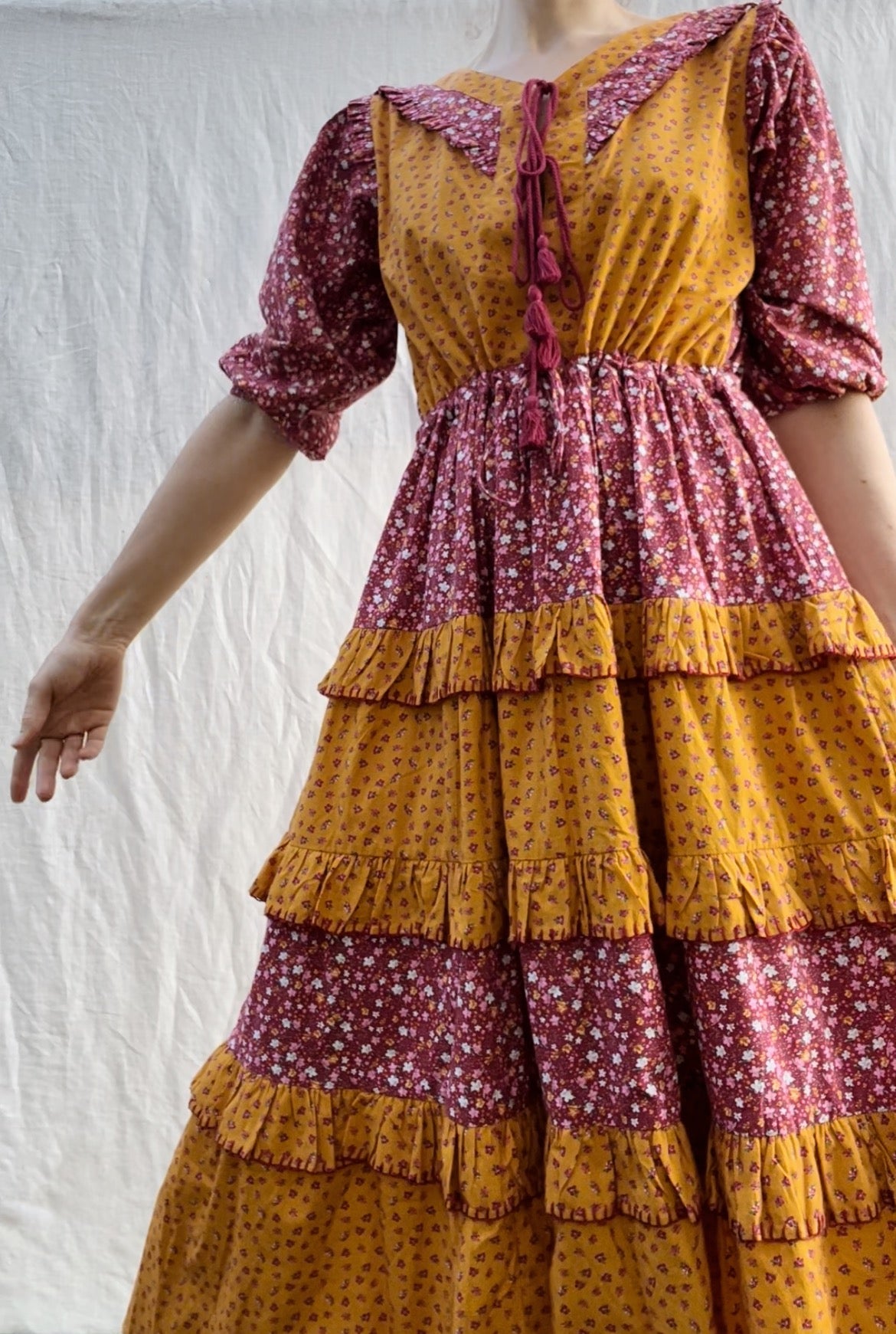 100% RECYCLED COTTON - THEA DRESS DITSY PATCHWORK