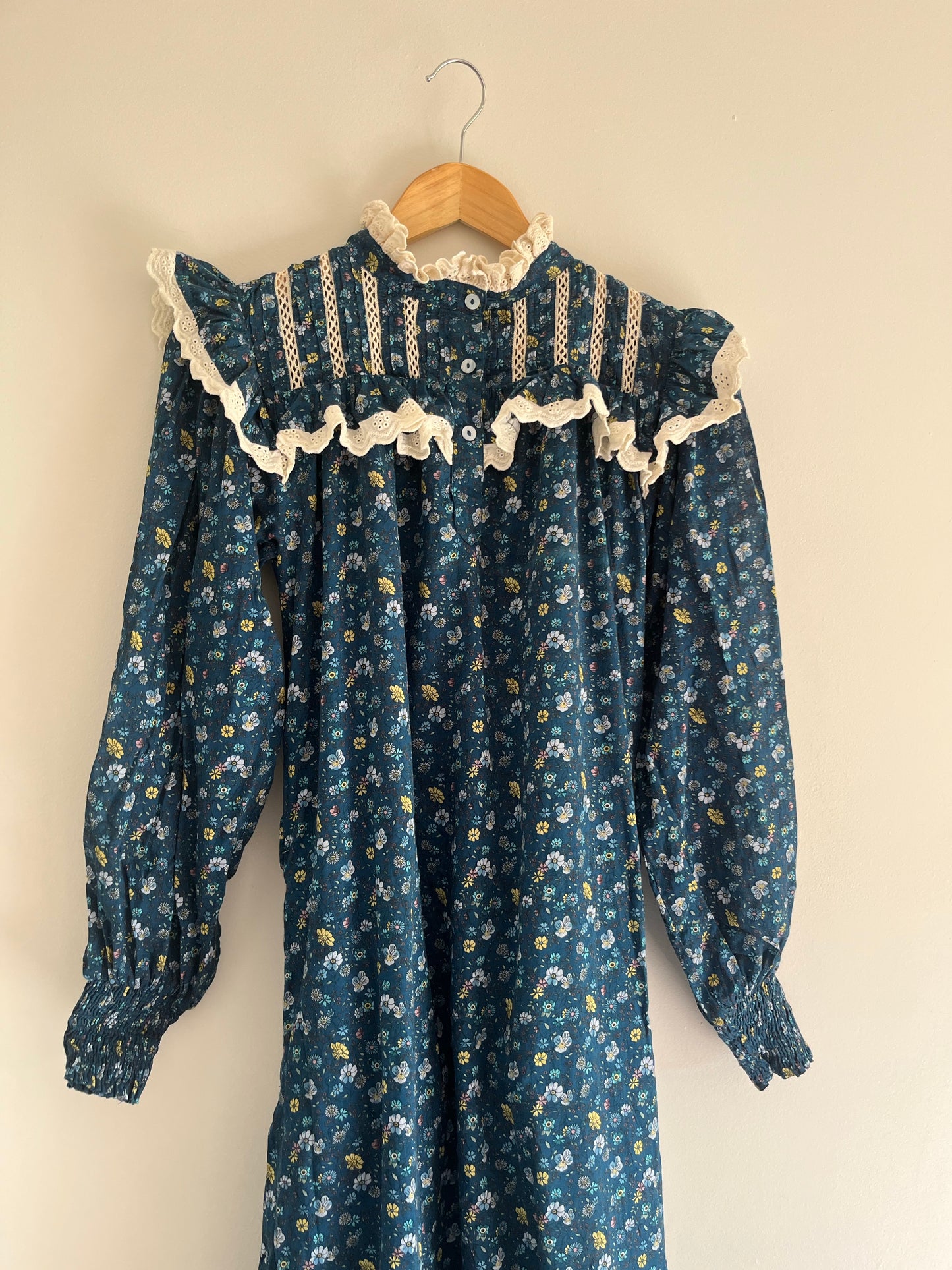 SECOND - 100% RECYCLED COTTON - CLOTHILDE DRESS BLUE FLORAL