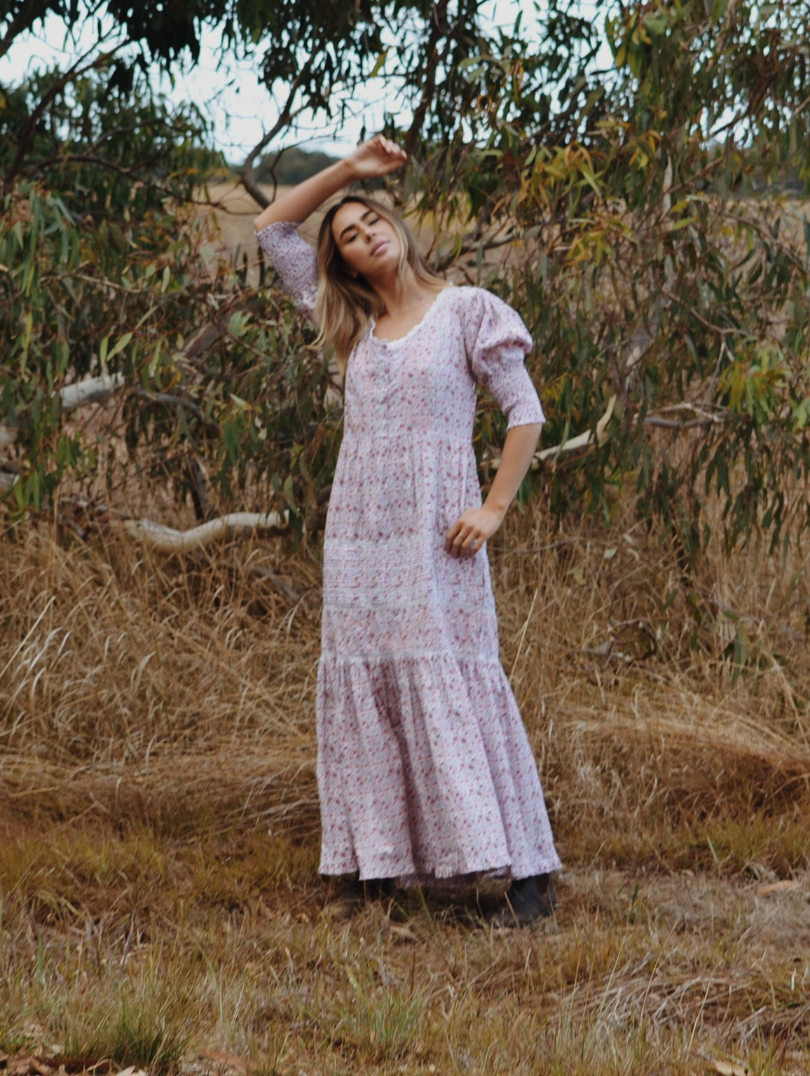 AUGUSTINE MAXI DRESS PINK DITSY FLORAL