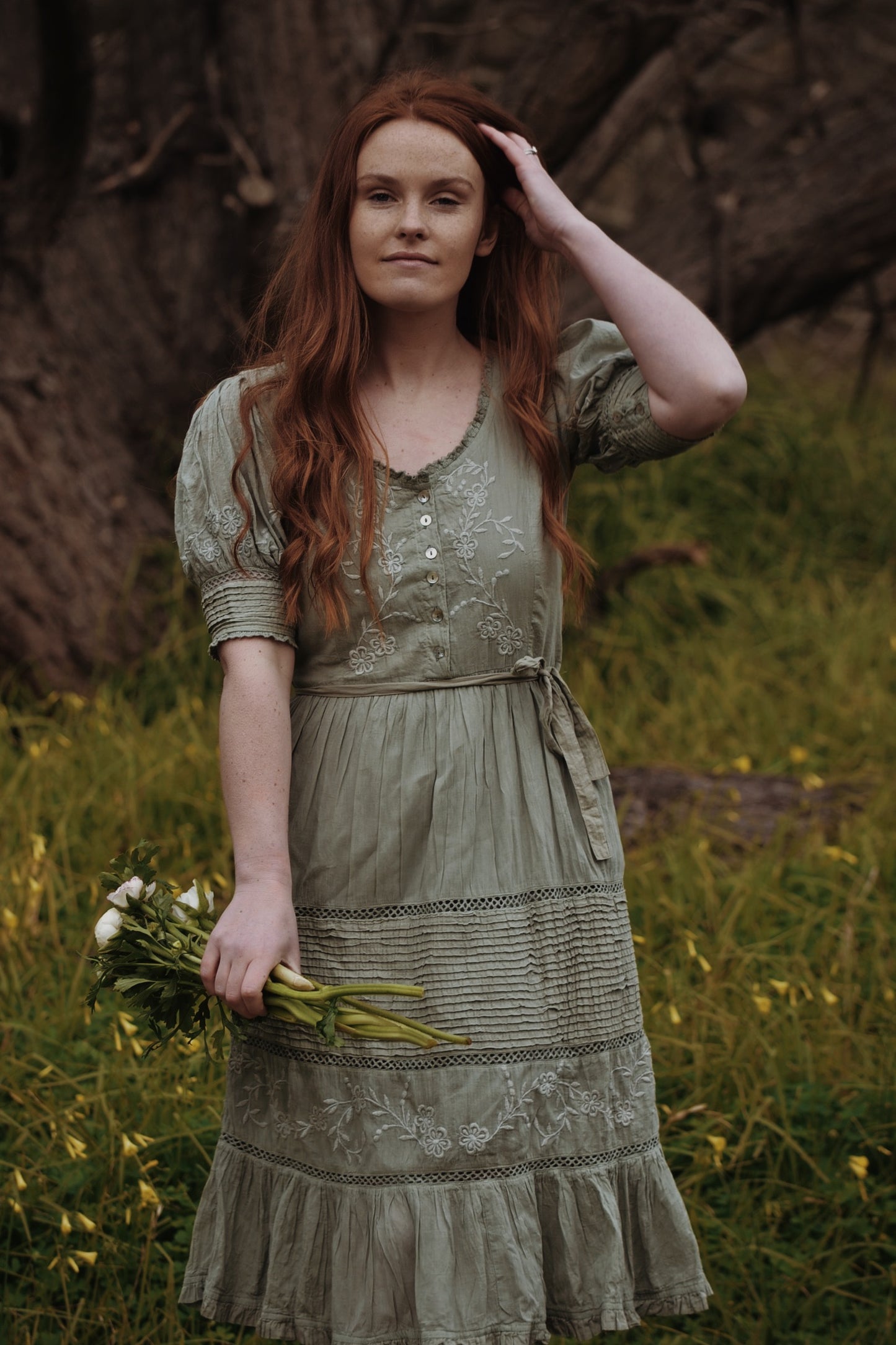 FAUSTINE DRESS DESERT SAGE