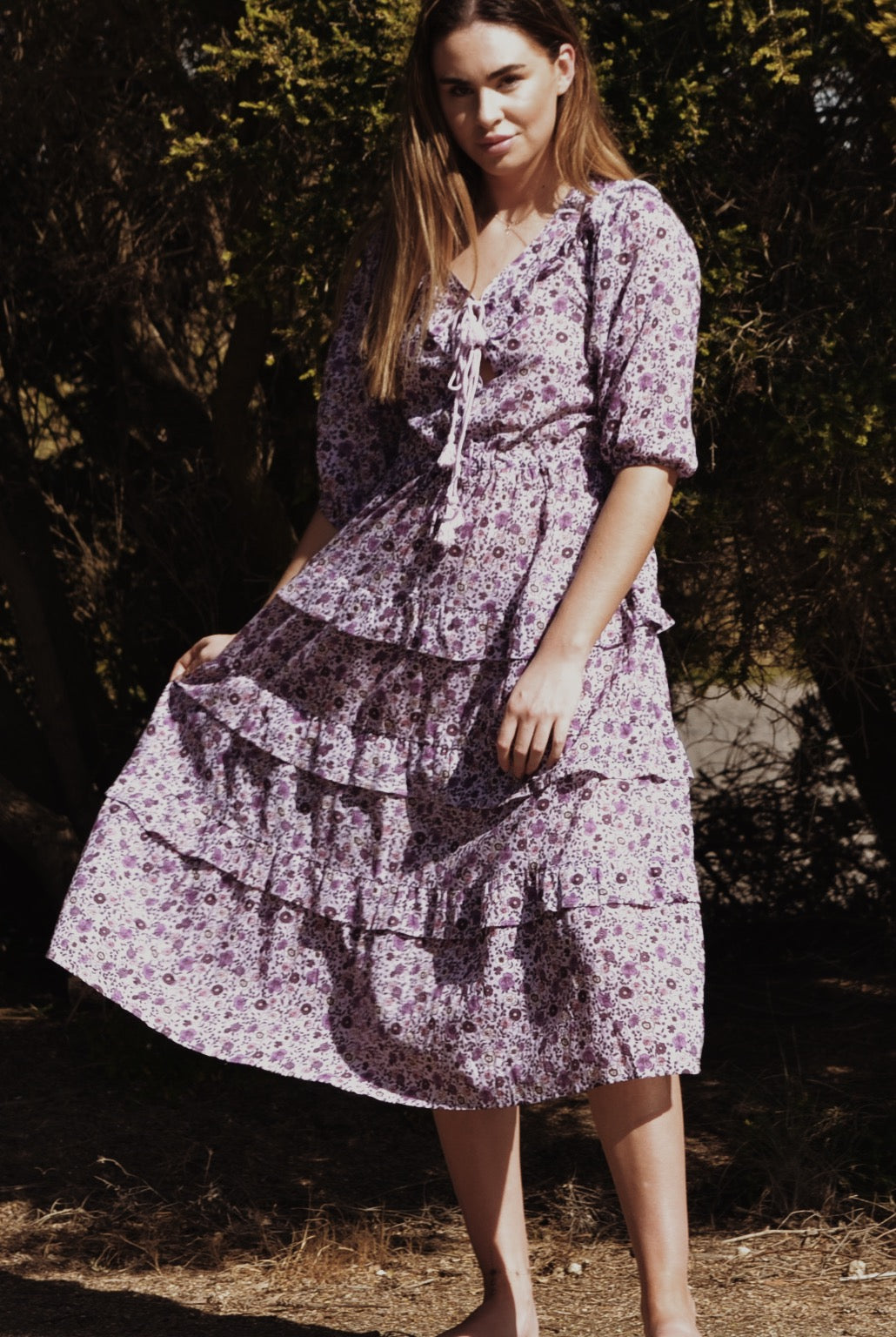 THEA PURPLE FLORAL DRESS