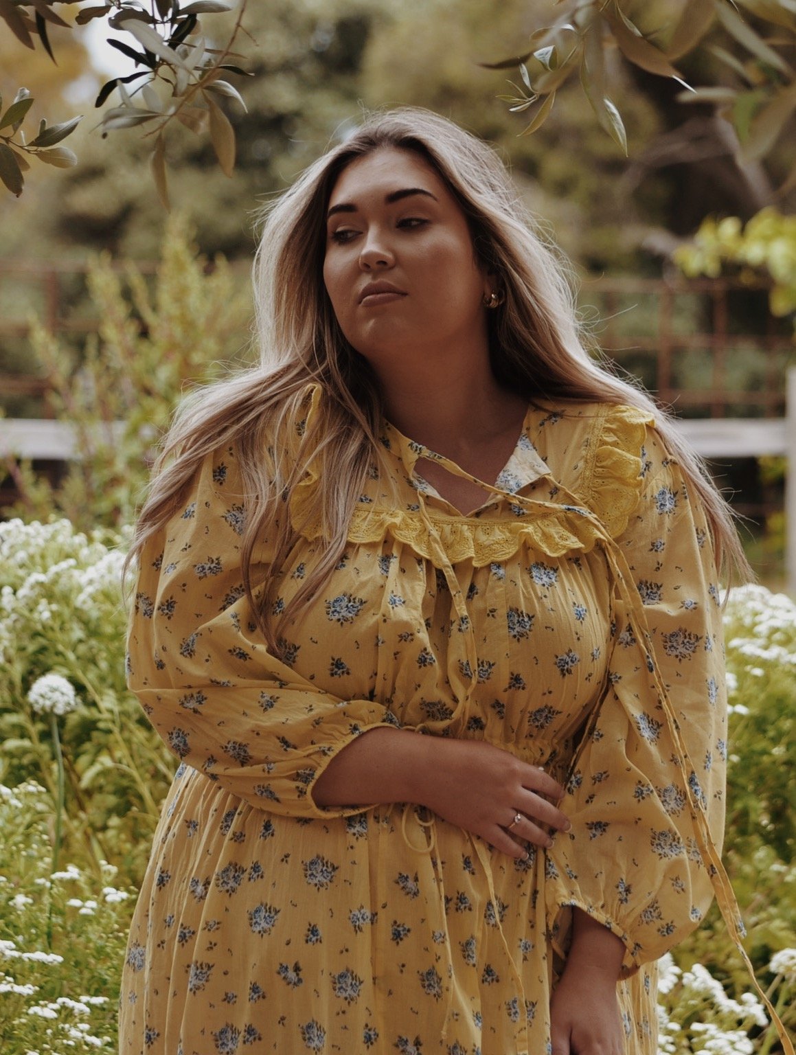 100% RECYCLED COTTON - ABERDEEN LEMON FLORAL DRESS