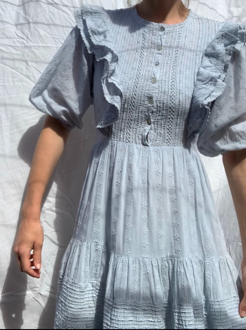 CLEMENTINE BUTTON DOWN DRESS BABY BLUE