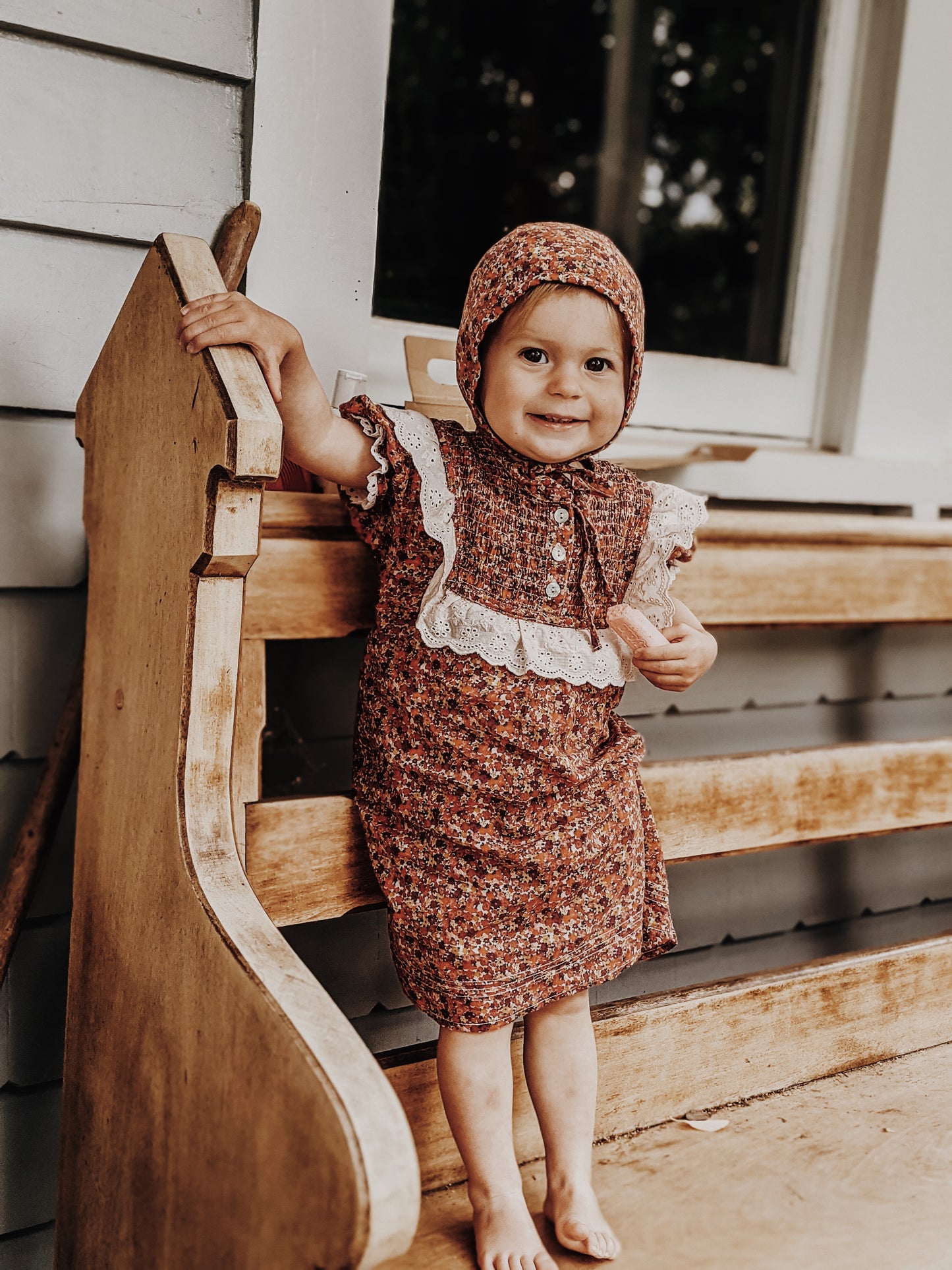 ANNABELLE GIRL'S DRESS DITSY FLORAL IN POPPY