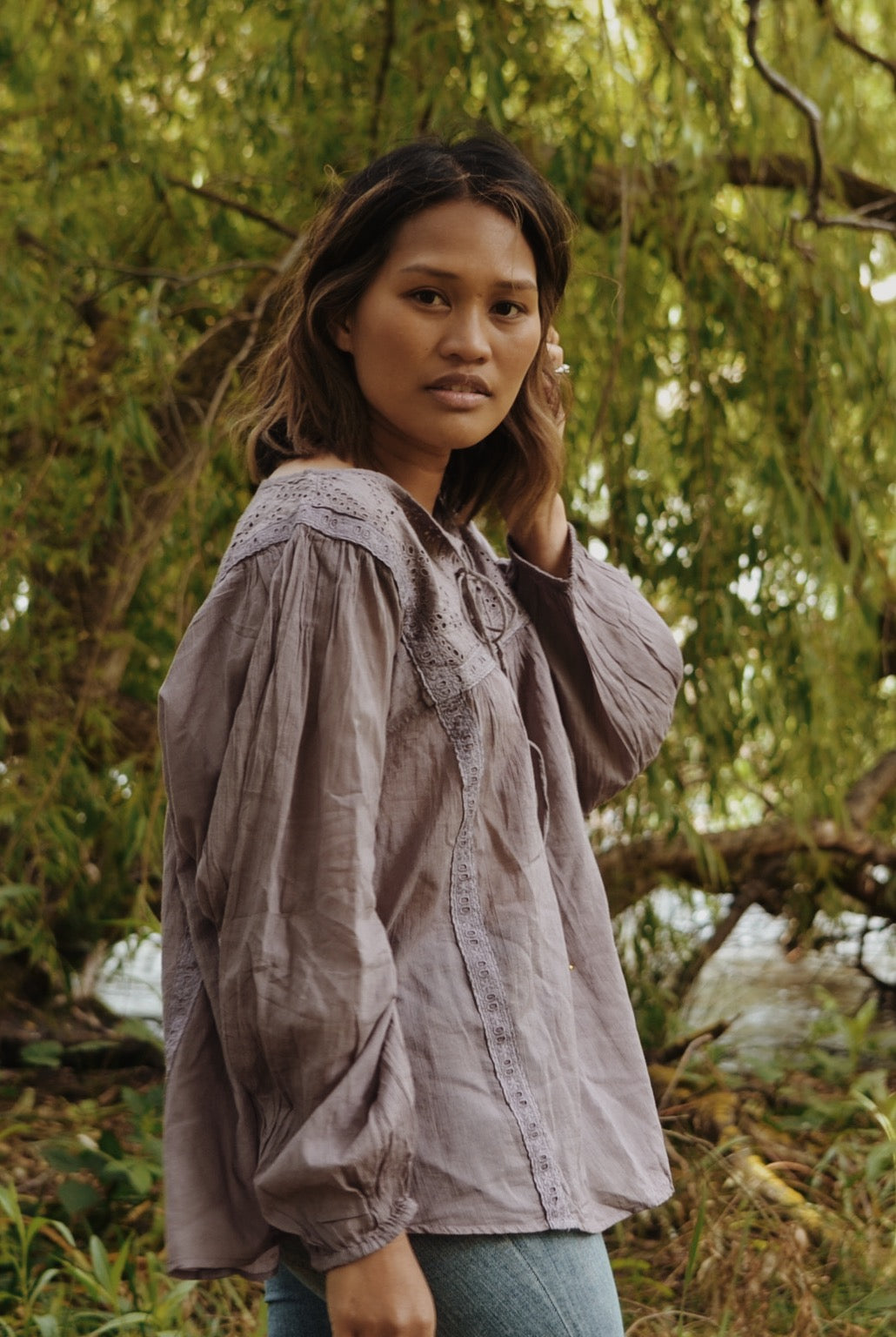 SMALL RESTOCK - MABEL BLOUSE DUSTY LAVENDER