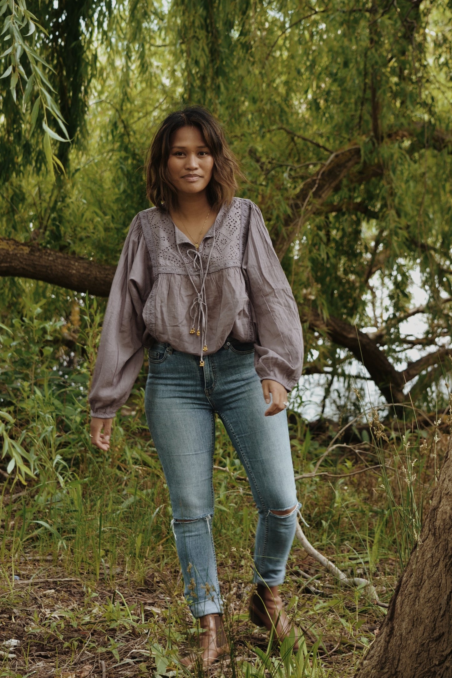 SMALL RESTOCK - MABEL BLOUSE DUSTY LAVENDER