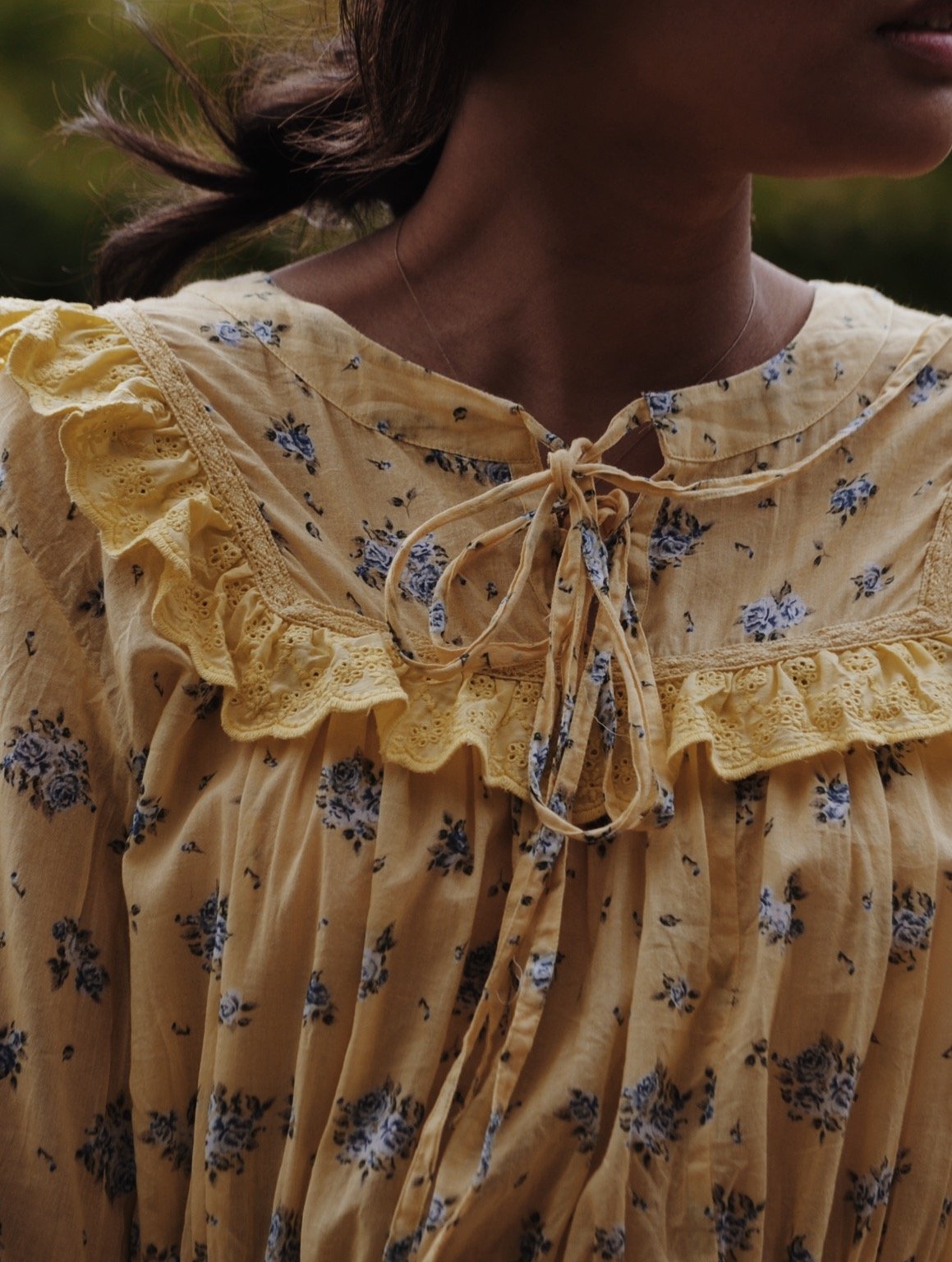 100% RECYCLED COTTON - ABERDEEN LEMON FLORAL DRESS