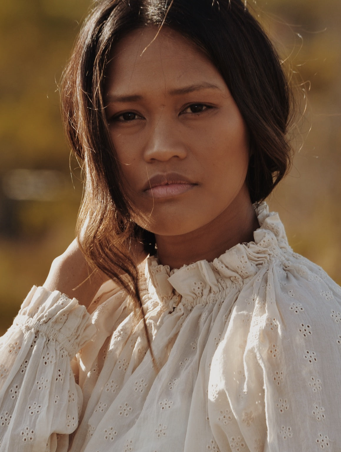 PRAIRIE BLOUSE ANTIQUE WHITE LACE COTTON