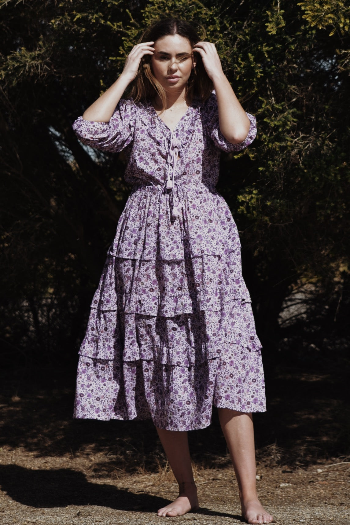 THEA PURPLE FLORAL DRESS