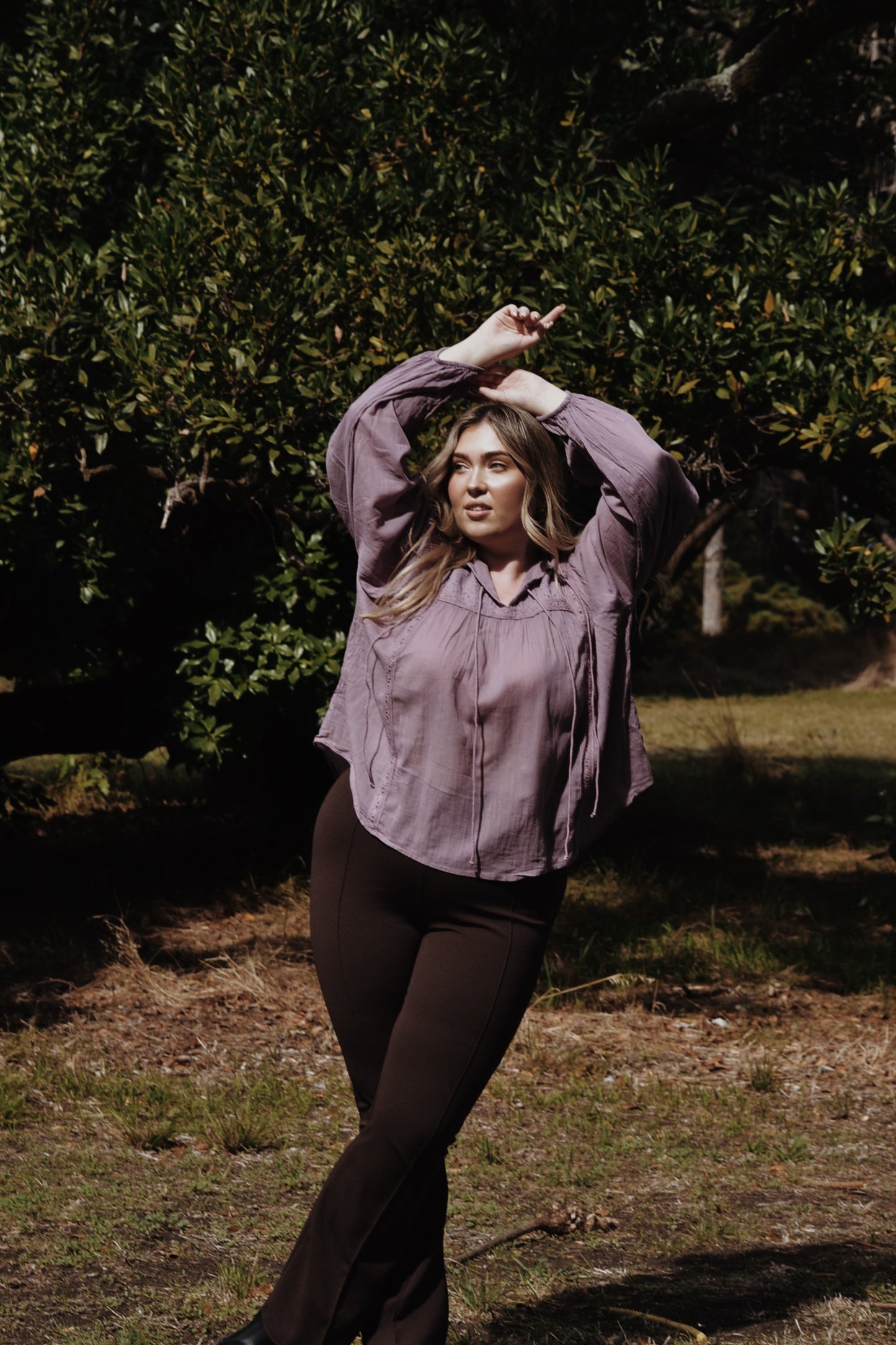 SMALL RESTOCK - MABEL BLOUSE DUSTY LAVENDER