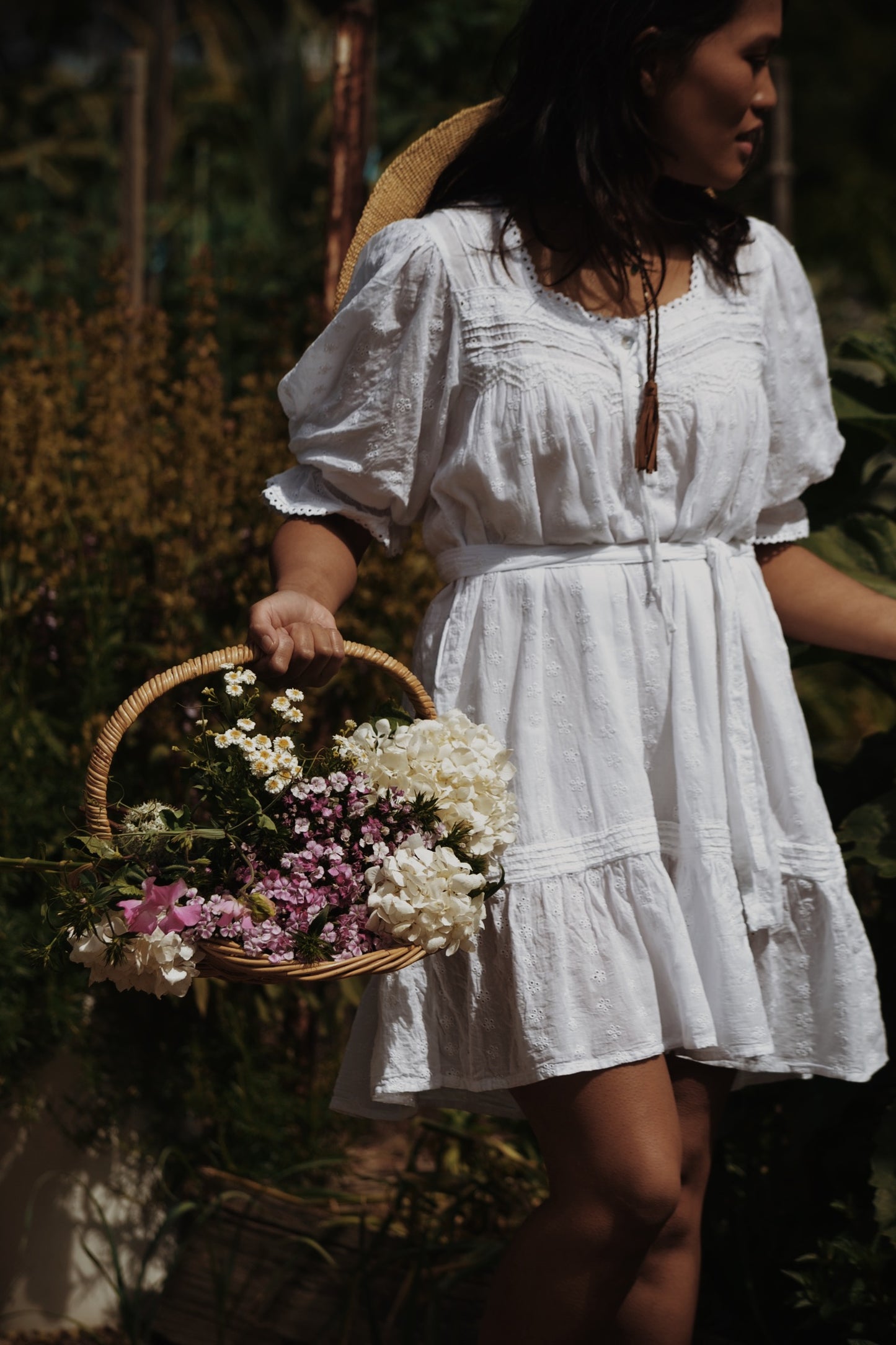 SMALL RESTOCK - MORNING SONG HAND SMOCKED DRESS WHITE COTTON LACE