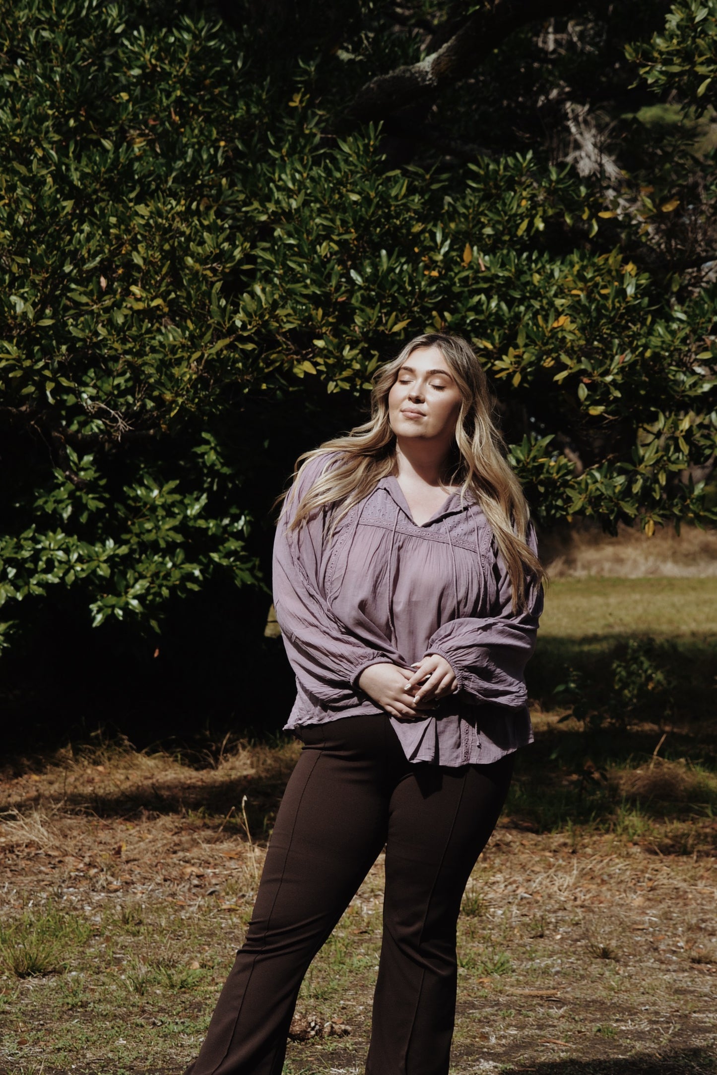 SMALL RESTOCK - MABEL BLOUSE DUSTY LAVENDER