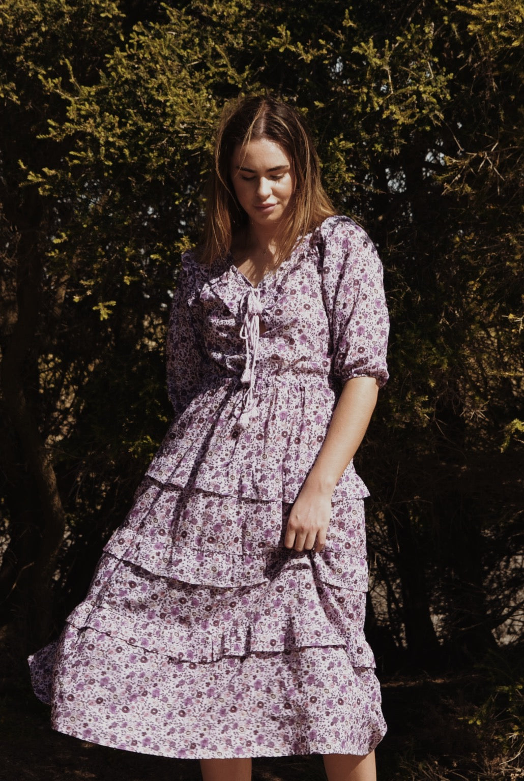 THEA PURPLE FLORAL DRESS