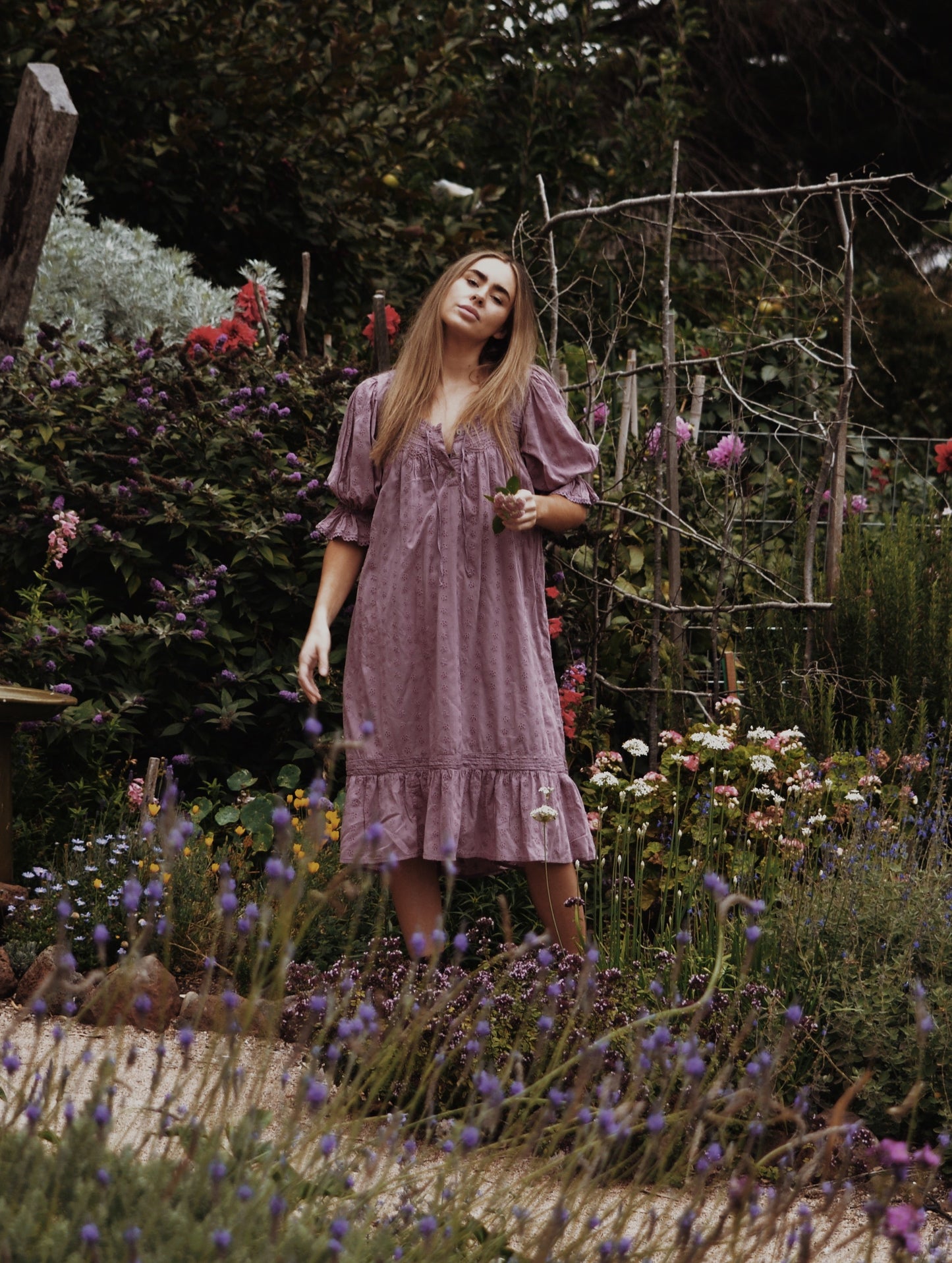 MORNING SONG DRESS DUSTY LAVENDER (WITHOUT SMOCKING)