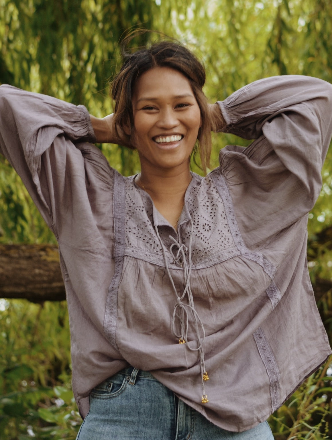 SMALL RESTOCK - MABEL BLOUSE DUSTY LAVENDER